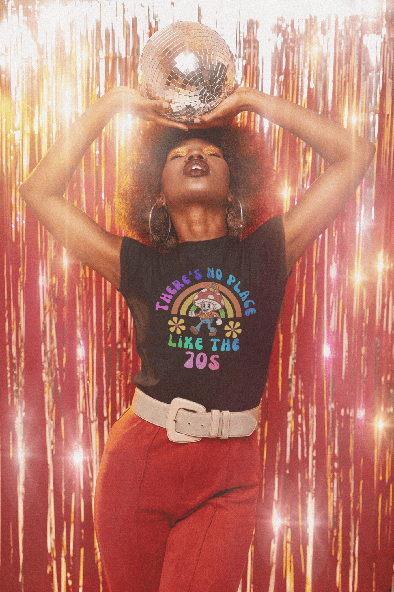 Groovy Shroom: There's No Place Like The 70s Retro Cartoon T-Shirt - Guilty Kick Apparel