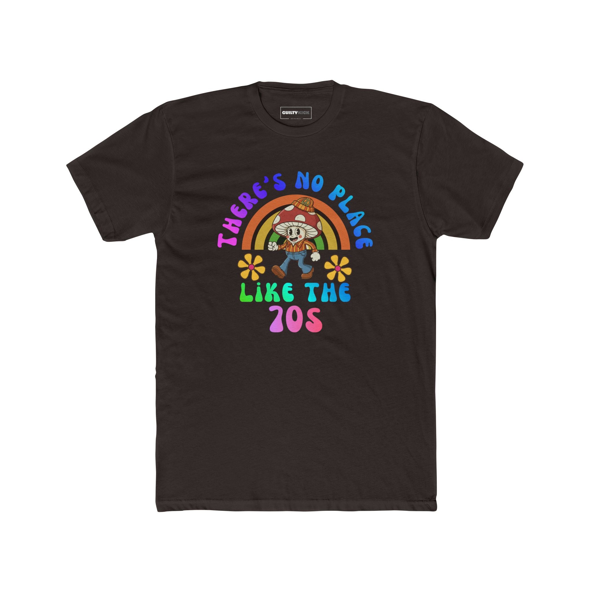 Groovy Shroom: There's No Place Like The 70s Retro Cartoon T-Shirt - Guilty Kick Apparel