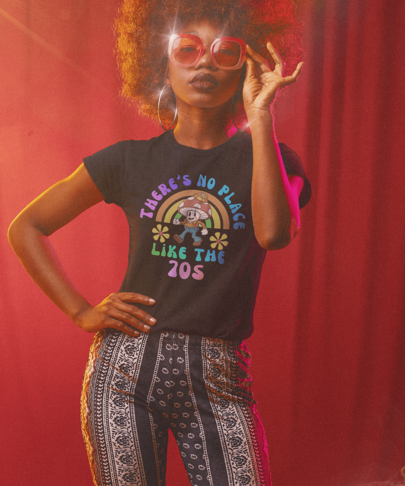 Groovy Shroom: There's No Place Like The 70s Retro Cartoon T-Shirt - Guilty Kick Apparel