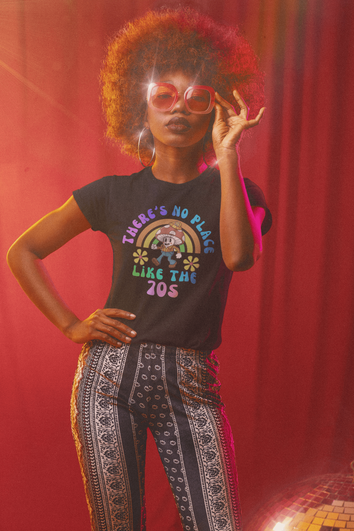 Groovy Shroom: There's No Place Like The 70s Retro Cartoon T-Shirt - Guilty Kick Apparel