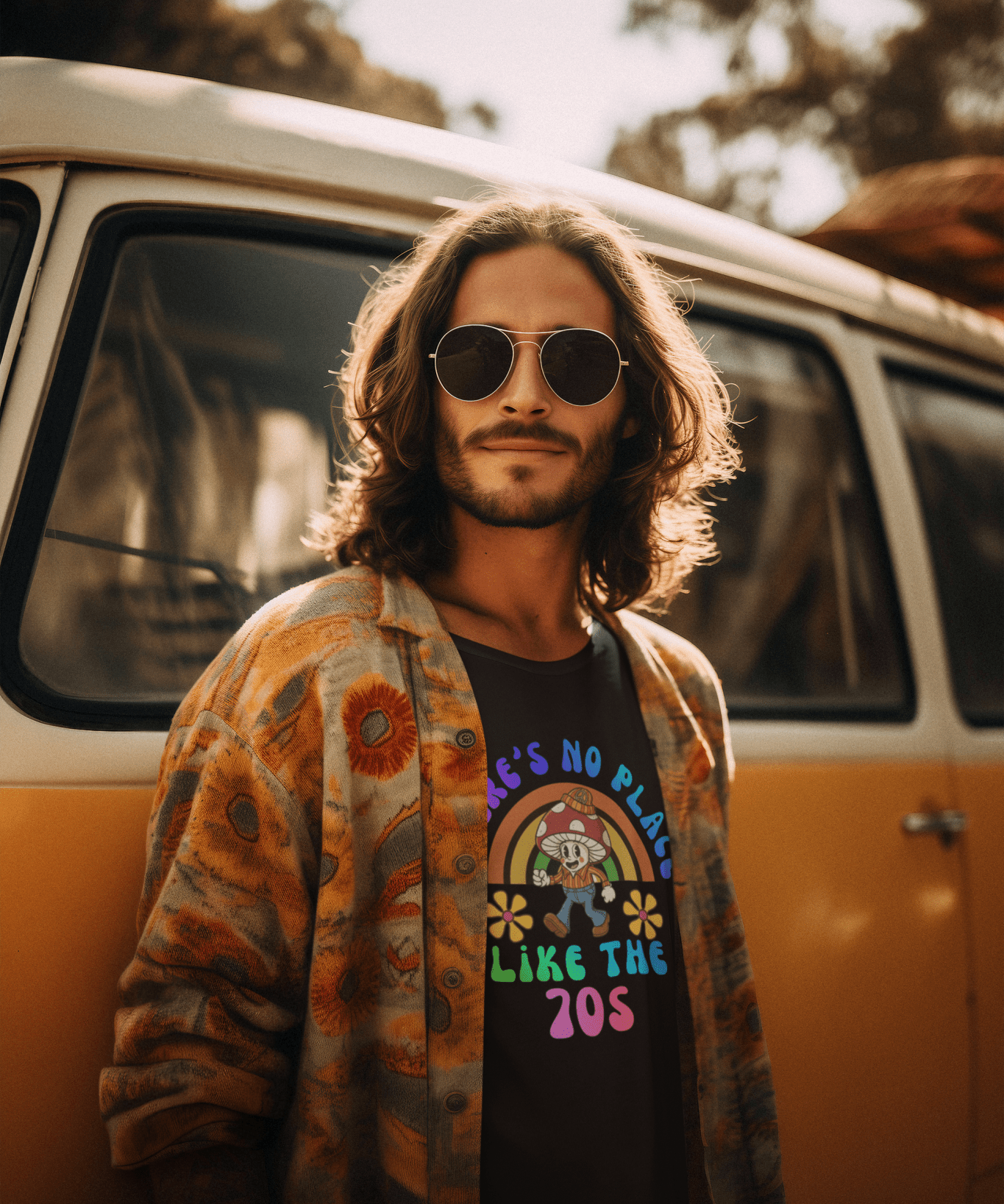 Groovy Shroom: There's No Place Like The 70s Retro Cartoon T-Shirt - Guilty Kick Apparel