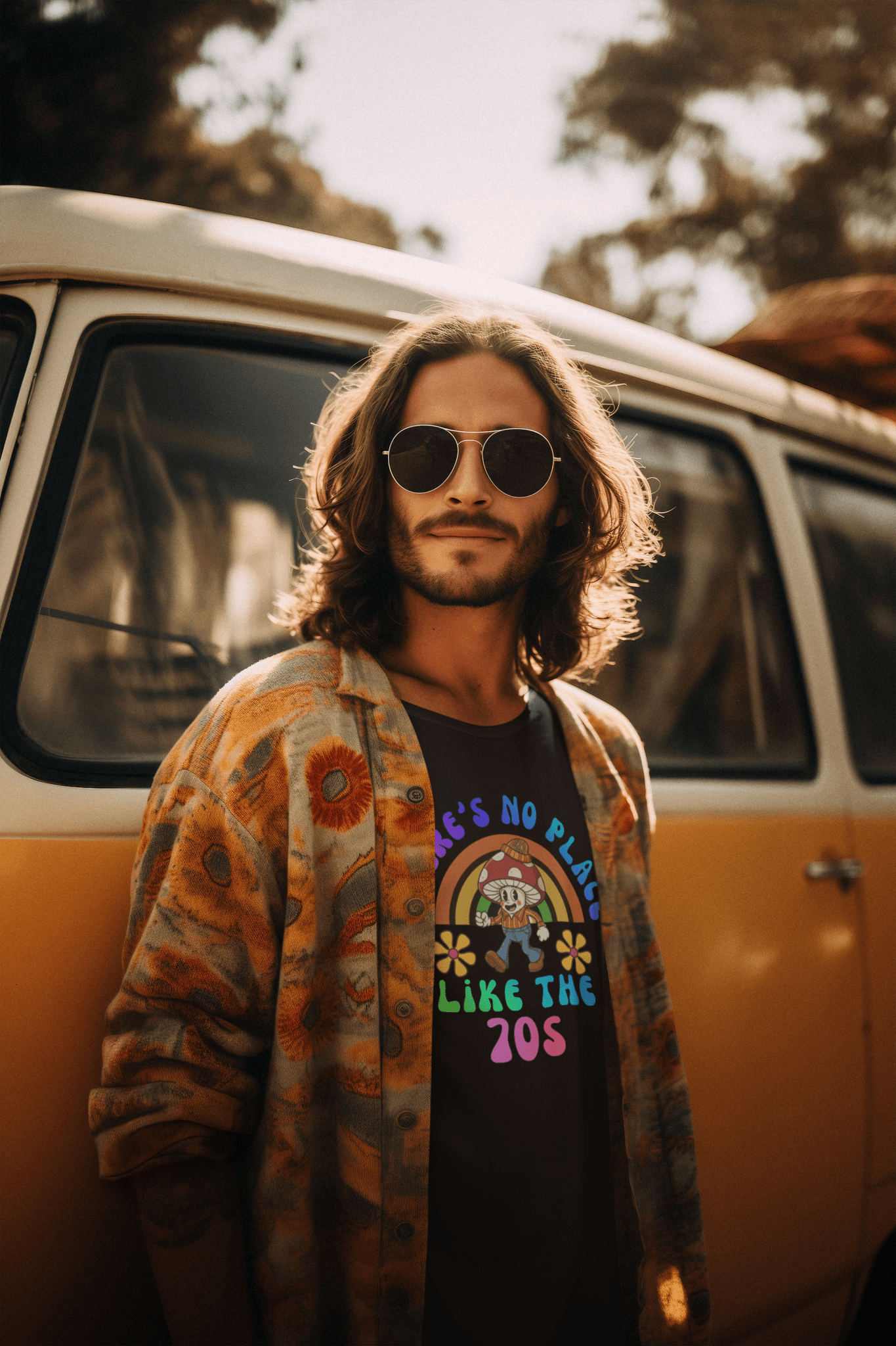 Groovy Shroom: There's No Place Like The 70s Retro Cartoon T-Shirt - Guilty Kick Apparel