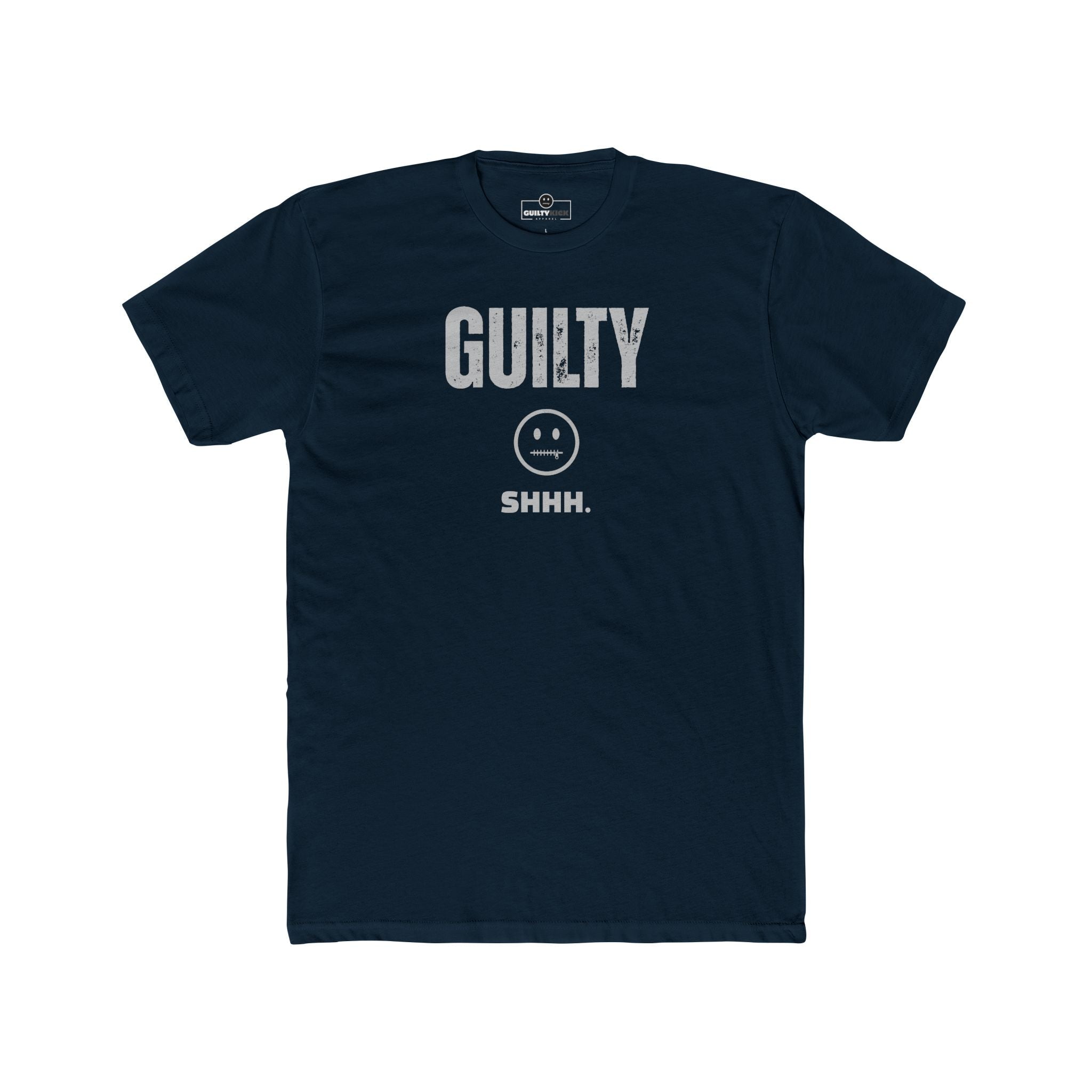 Guilty Shhh Zipper Face T-Shirt Funny Anti Social Satire Graphic Tee - Guilty Kick Apparel