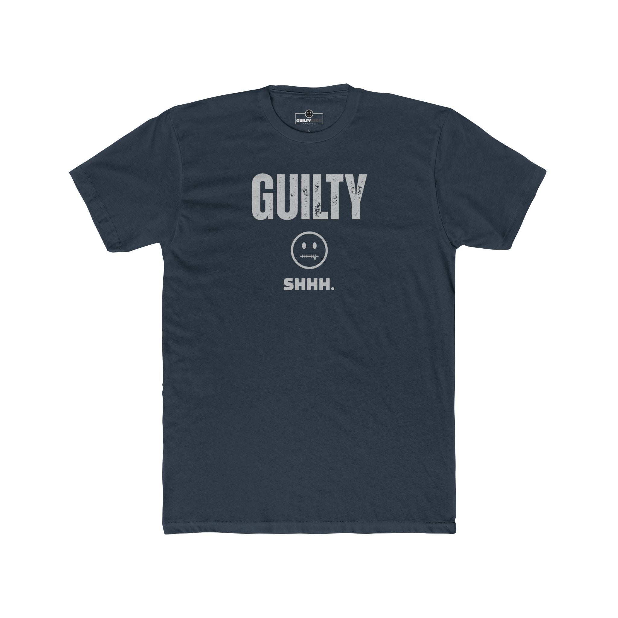 Guilty Shhh Zipper Face T-Shirt Funny Anti Social Satire Graphic Tee - Guilty Kick Apparel