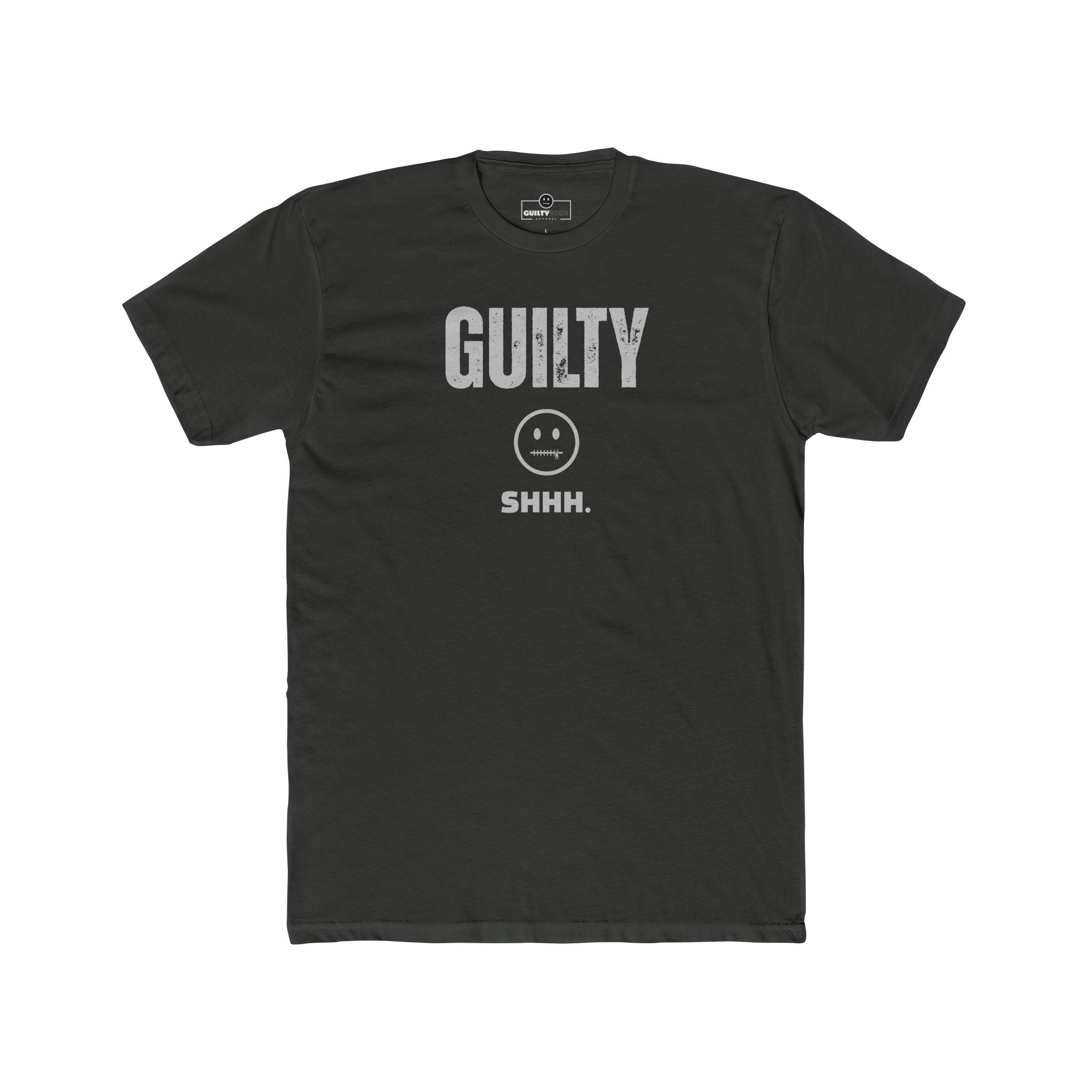 Guilty Shhh Zipper Face T-Shirt Funny Anti Social Satire Graphic Tee - Guilty Kick Apparel