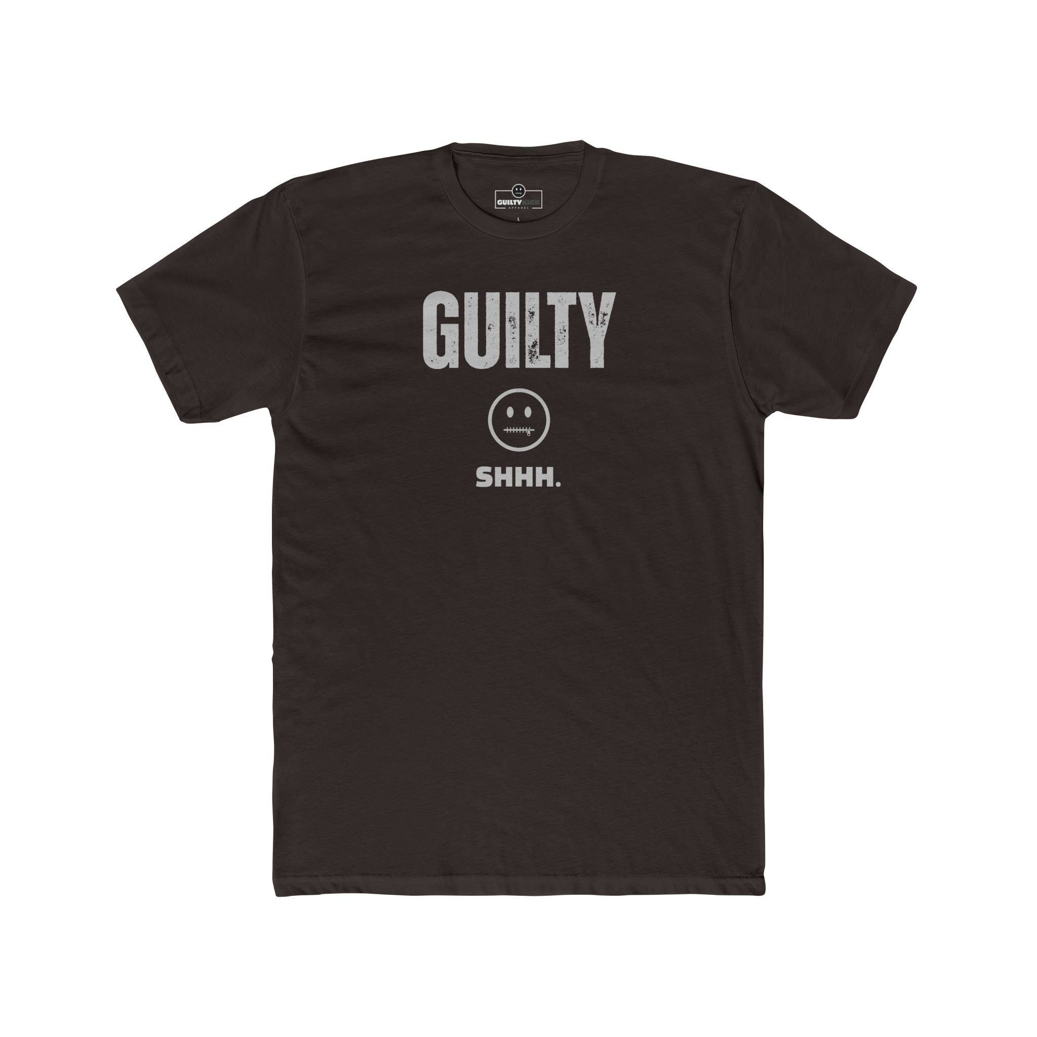 Guilty Shhh Zipper Face T-Shirt Funny Anti Social Satire Graphic Tee - Guilty Kick Apparel