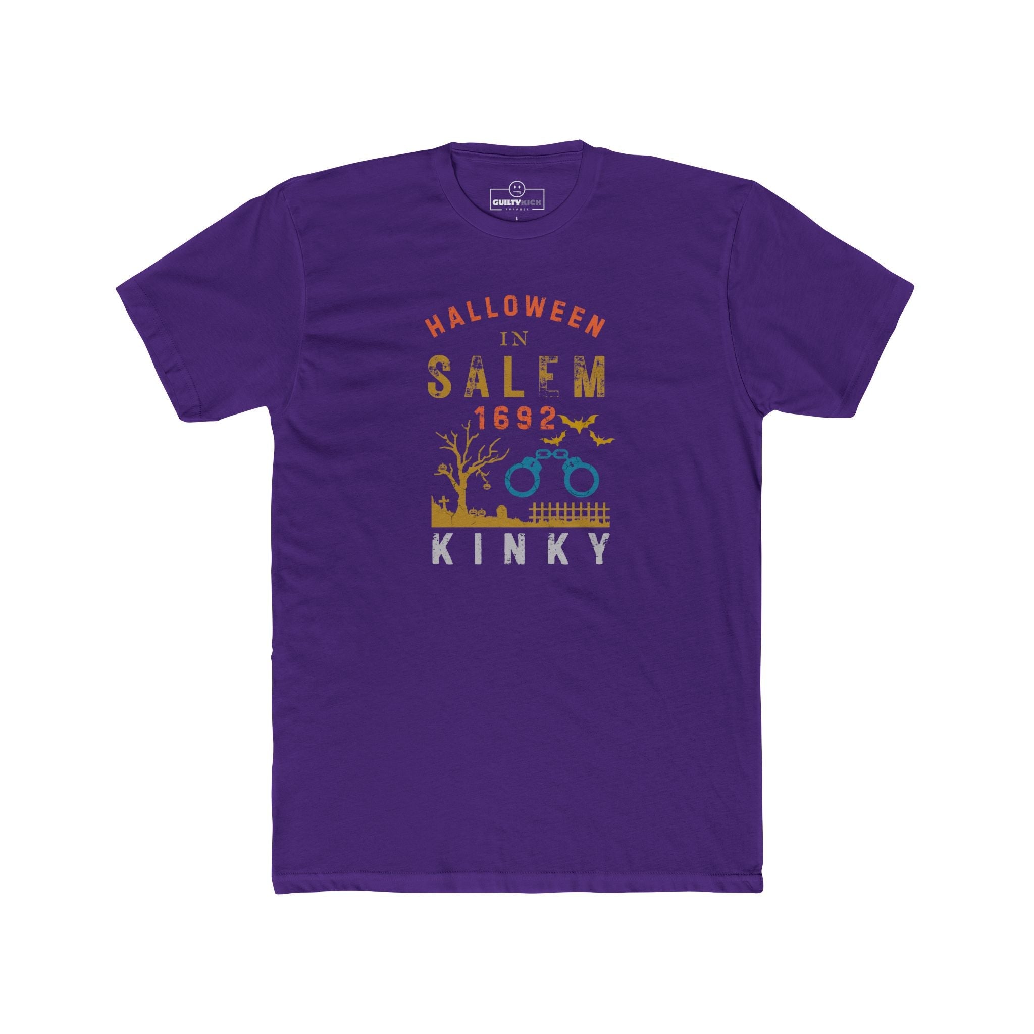Halloween in Salem 1692 Kinky T-Shirt | Sarcastic Witch Trials Shackles Graphic Tee, Funny Dark Humor Puritan Halloween Shirt - Guilty Kick Apparel