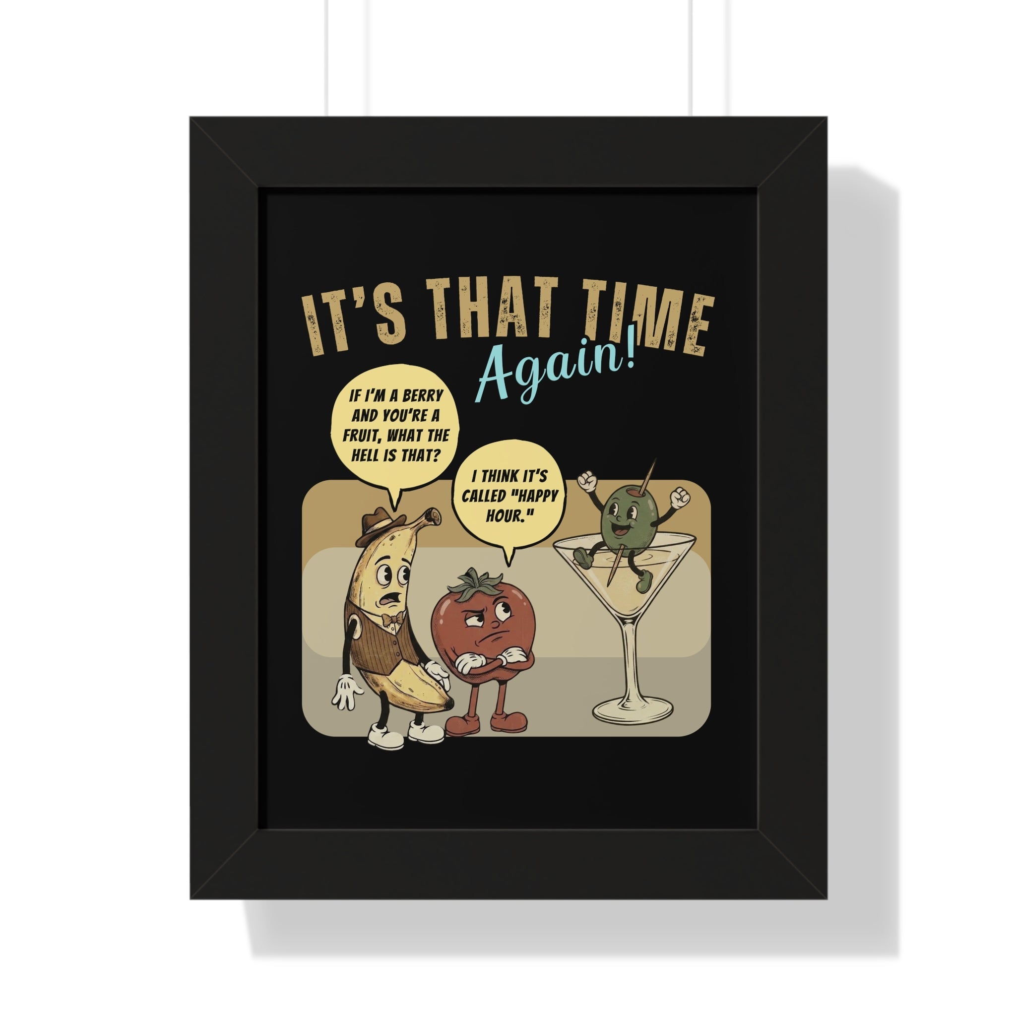 Happy Hour Fruit Facts: The Absurdist Retro Bar Poster - Guilty Kick Apparel