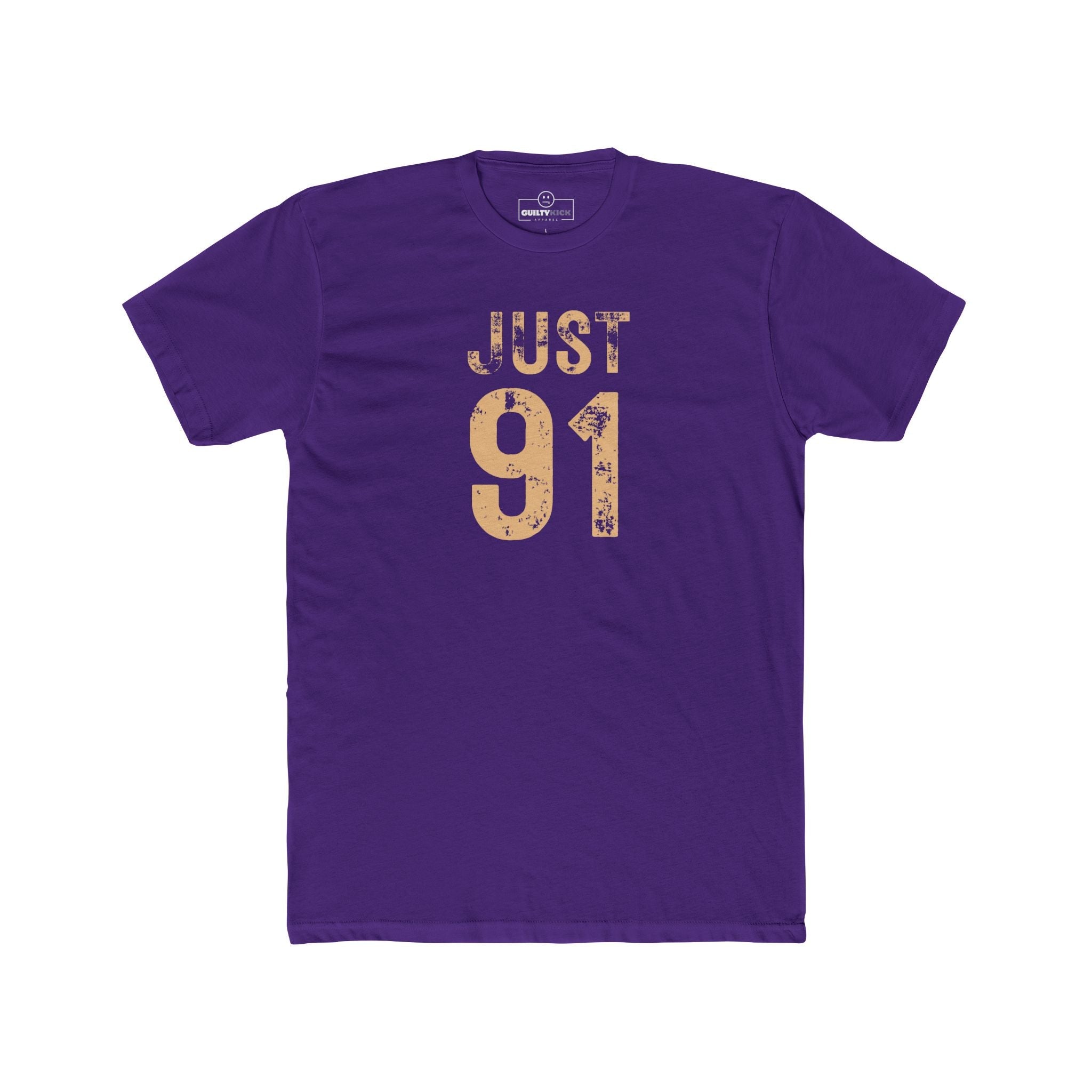 Just 91 Vintage Graphic T-Shirt Funny 1991 Birth Year Retro Tee - Guilty Kick Apparel