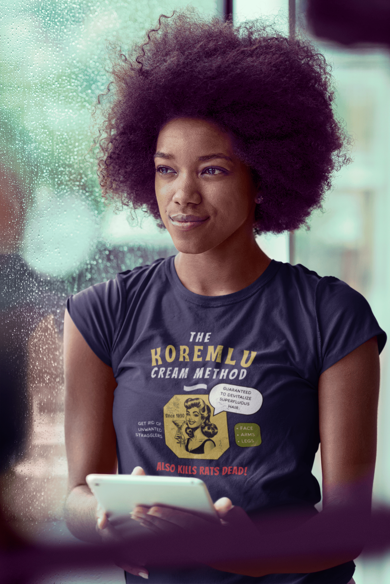 Koremlu Cream: A Vintage Parody T-Shirt of a 1930s Beauty Nightmare - Guilty Kick Apparel