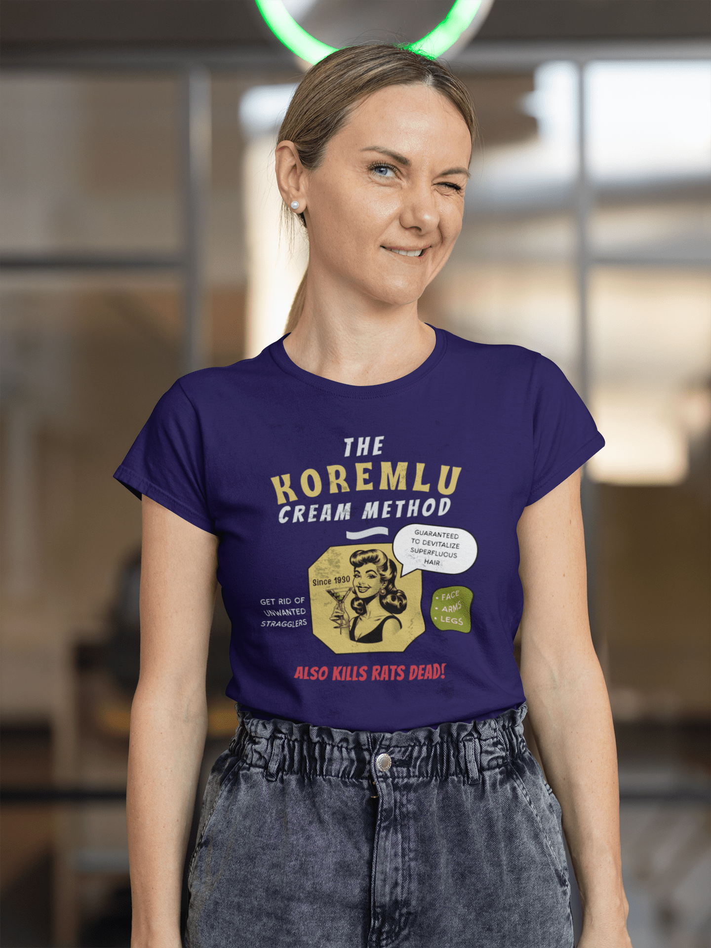 Koremlu Cream: A Vintage Parody T-Shirt of a 1930s Beauty Nightmare - Guilty Kick Apparel