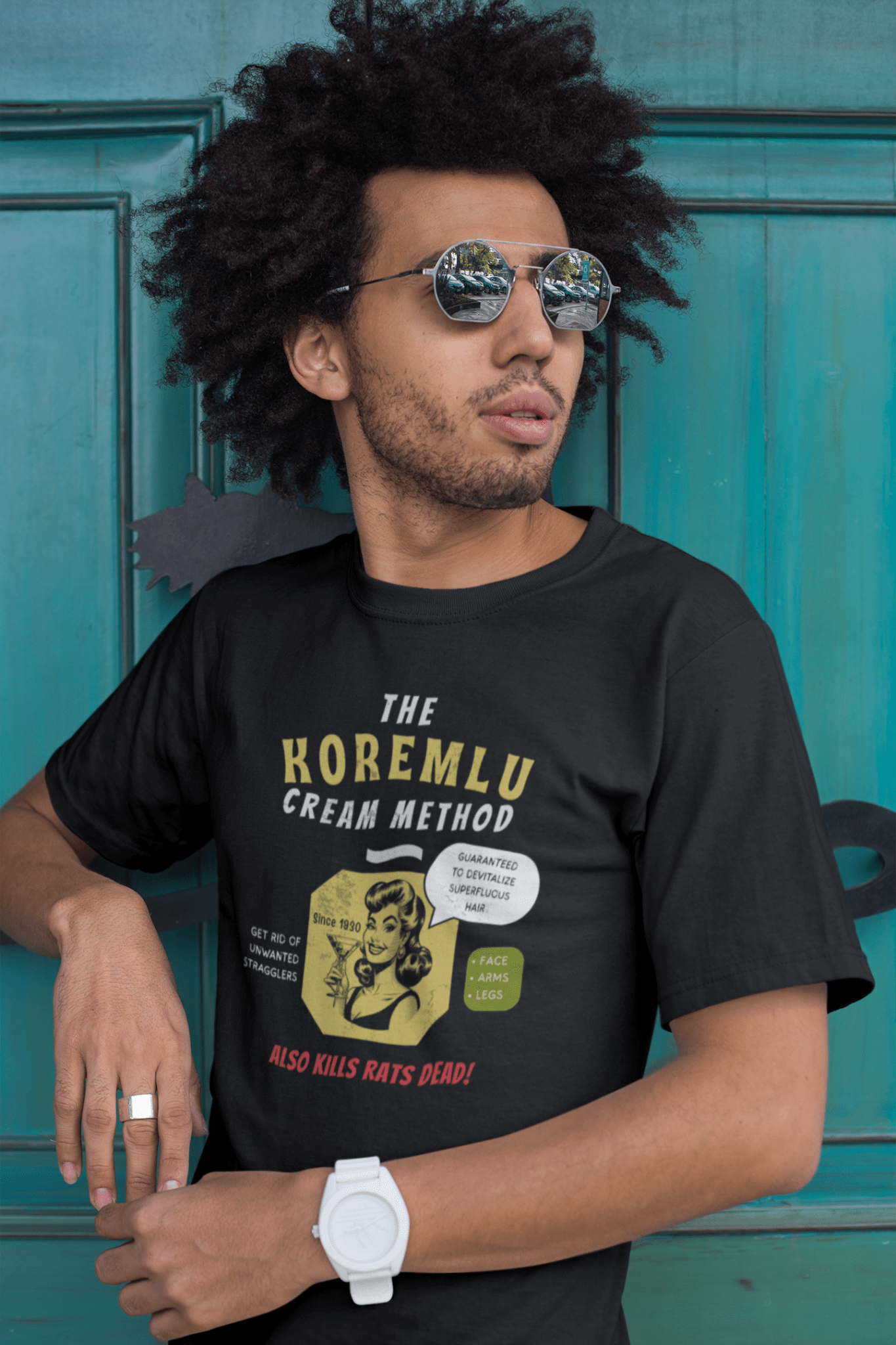 Koremlu Cream: A Vintage Parody T-Shirt of a 1930s Beauty Nightmare - Guilty Kick Apparel