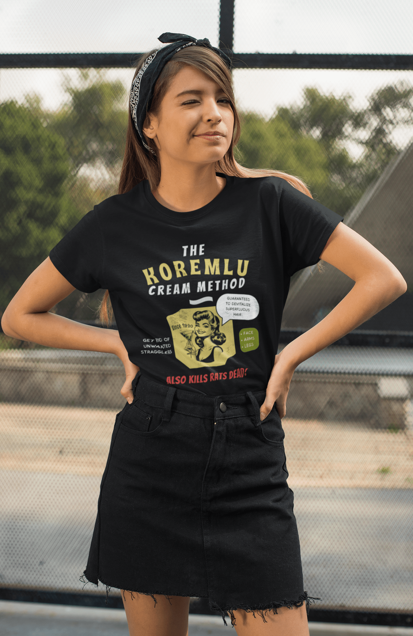 Koremlu Cream: A Vintage Parody T-Shirt of a 1930s Beauty Nightmare - Guilty Kick Apparel