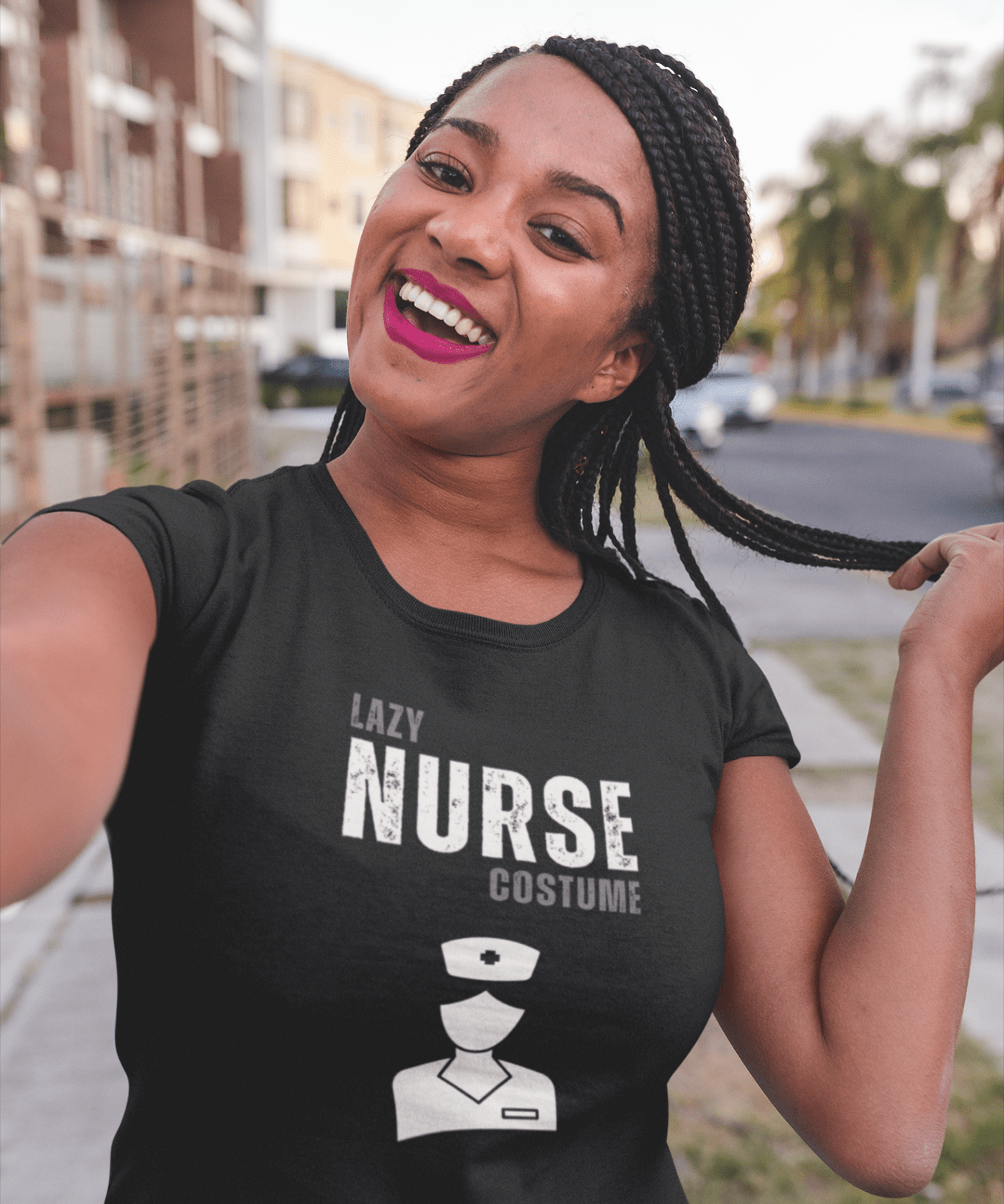 Lazy Nurse Halloween Tee - Guilty Kick Apparel