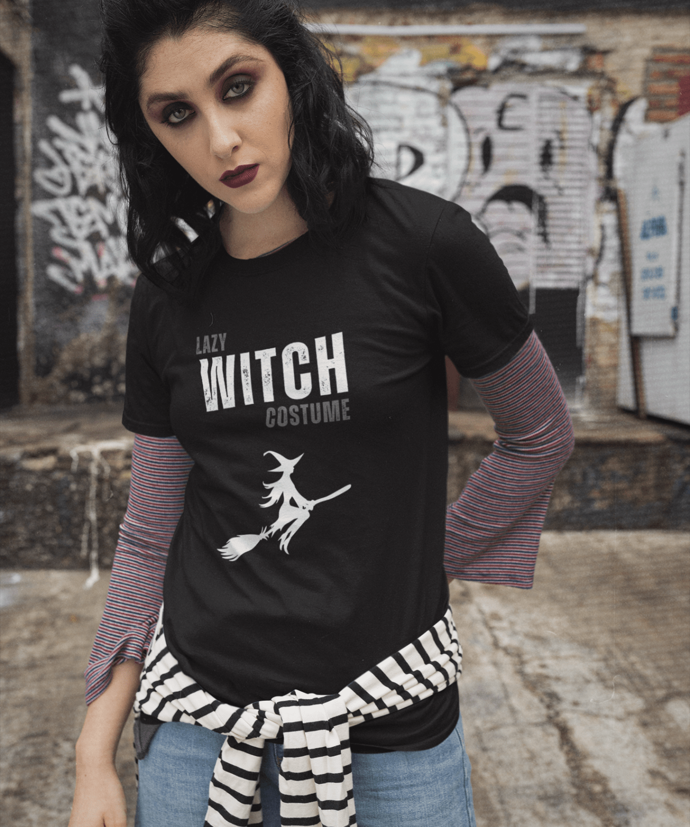 Lazy Witch Tee - Unisex Tri - Blend Crew - Guilty Kick Apparel