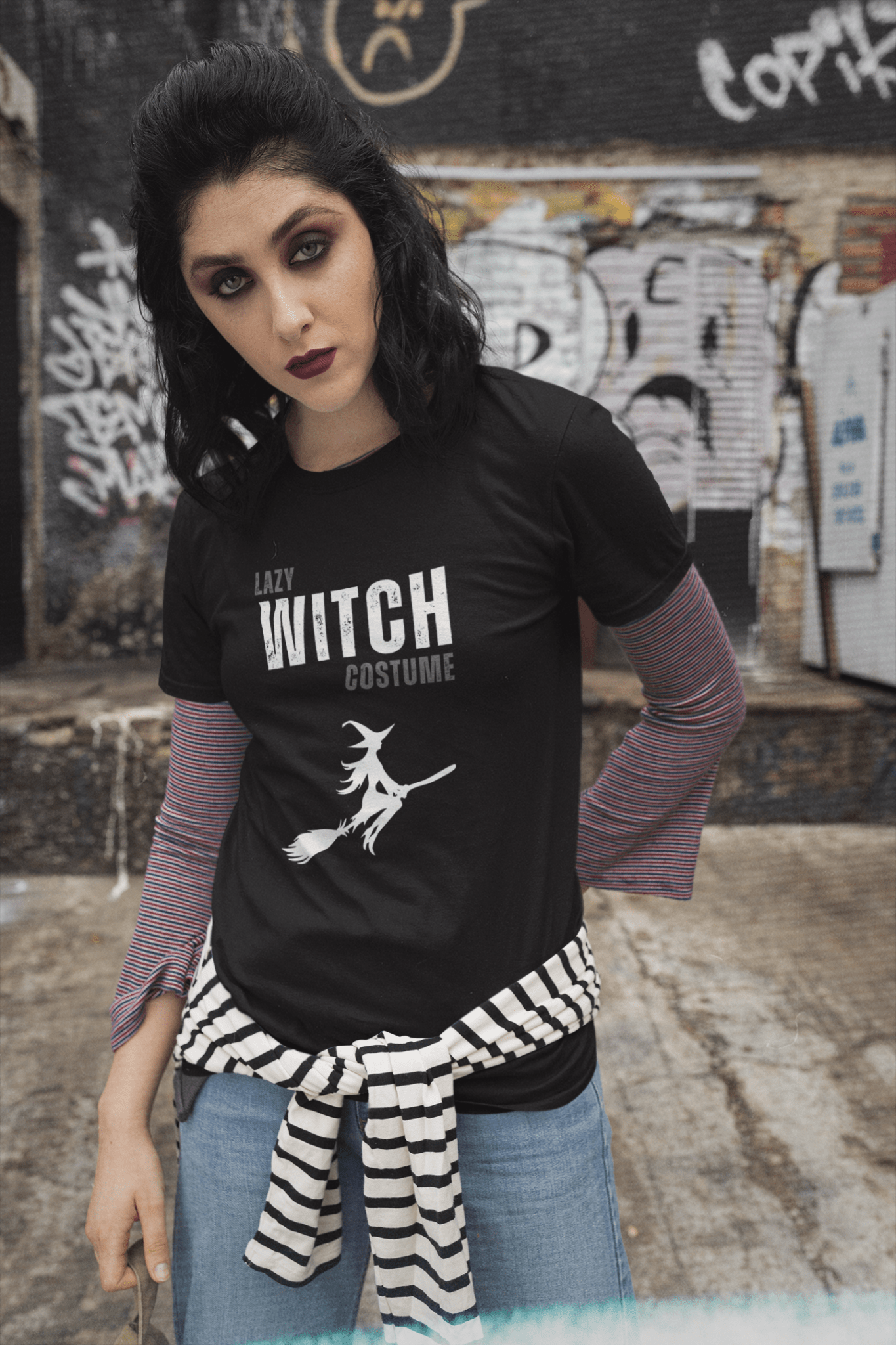 Lazy Witch Tee - Unisex Tri - Blend Crew - Guilty Kick Apparel
