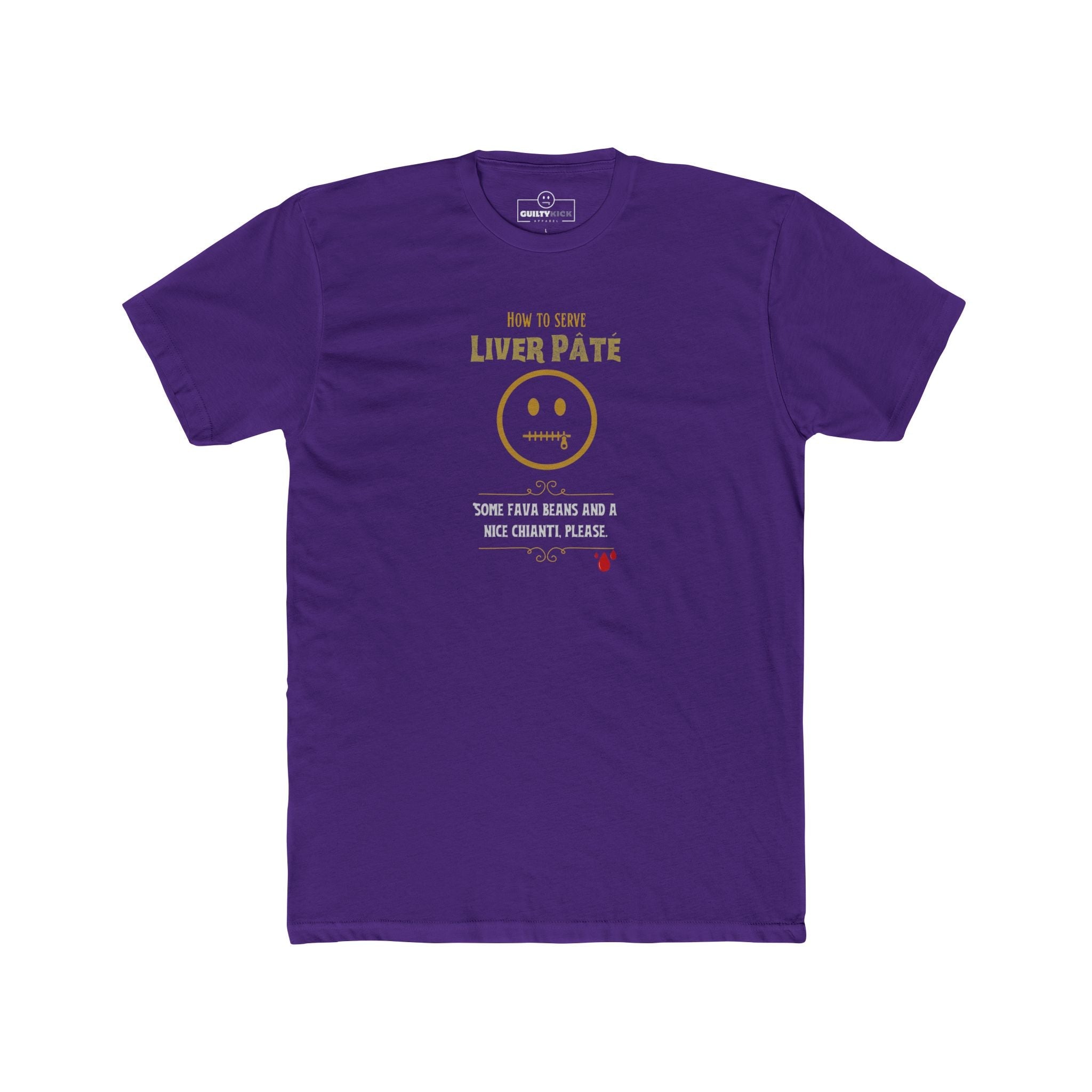 Liver Night Fava Beans Chianti Graphic Tee, Funny Hannibal Movie Parody Halloween Shirt - Guilty Kick Apparel