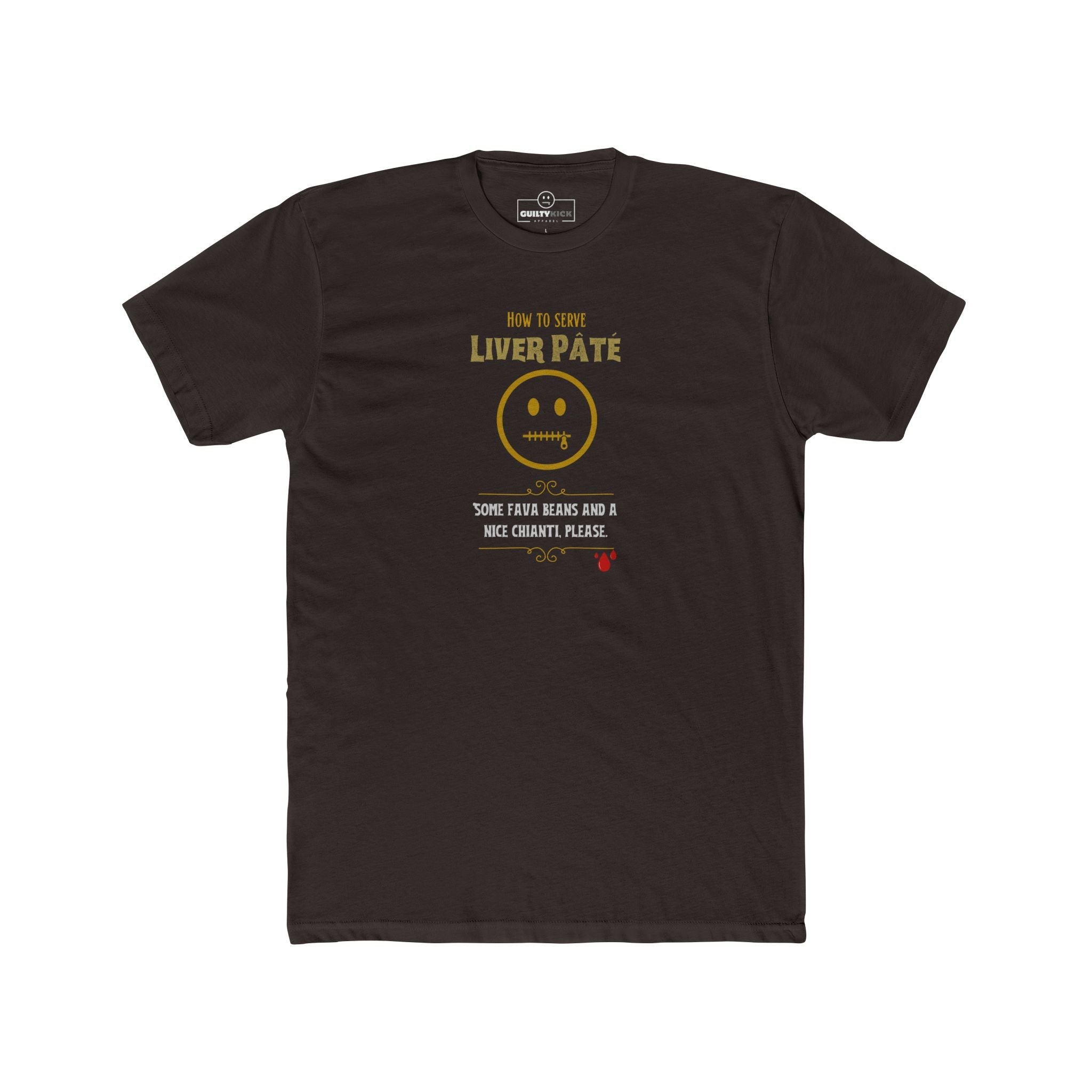 Liver Night Fava Beans Chianti Graphic Tee, Funny Hannibal Movie Parody Halloween Shirt - Guilty Kick Apparel