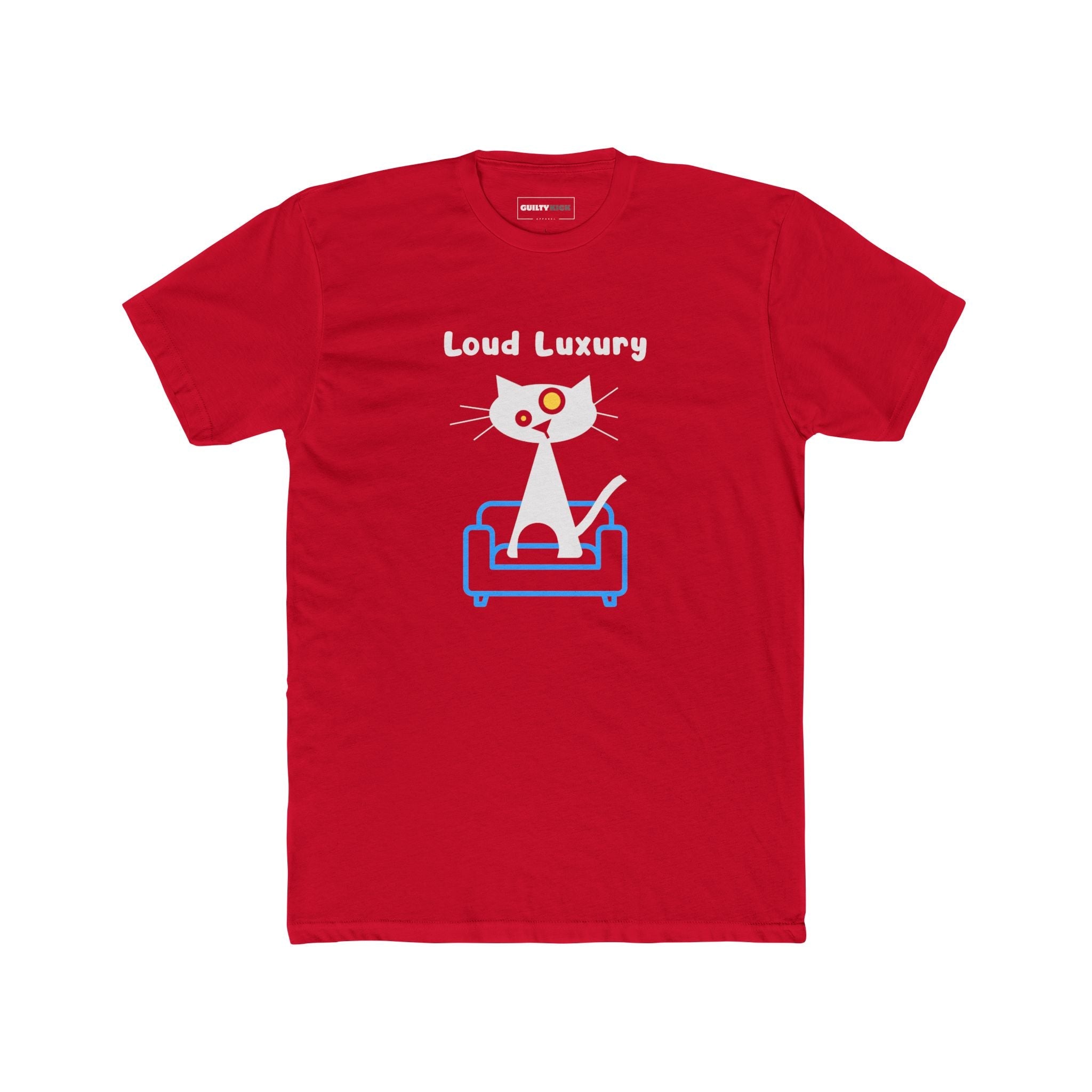 Loud Luxury Minimalist Cat T-Shirt, Mid - Century Modern Geometric Graphic Tee - Guilty Kick Apparel