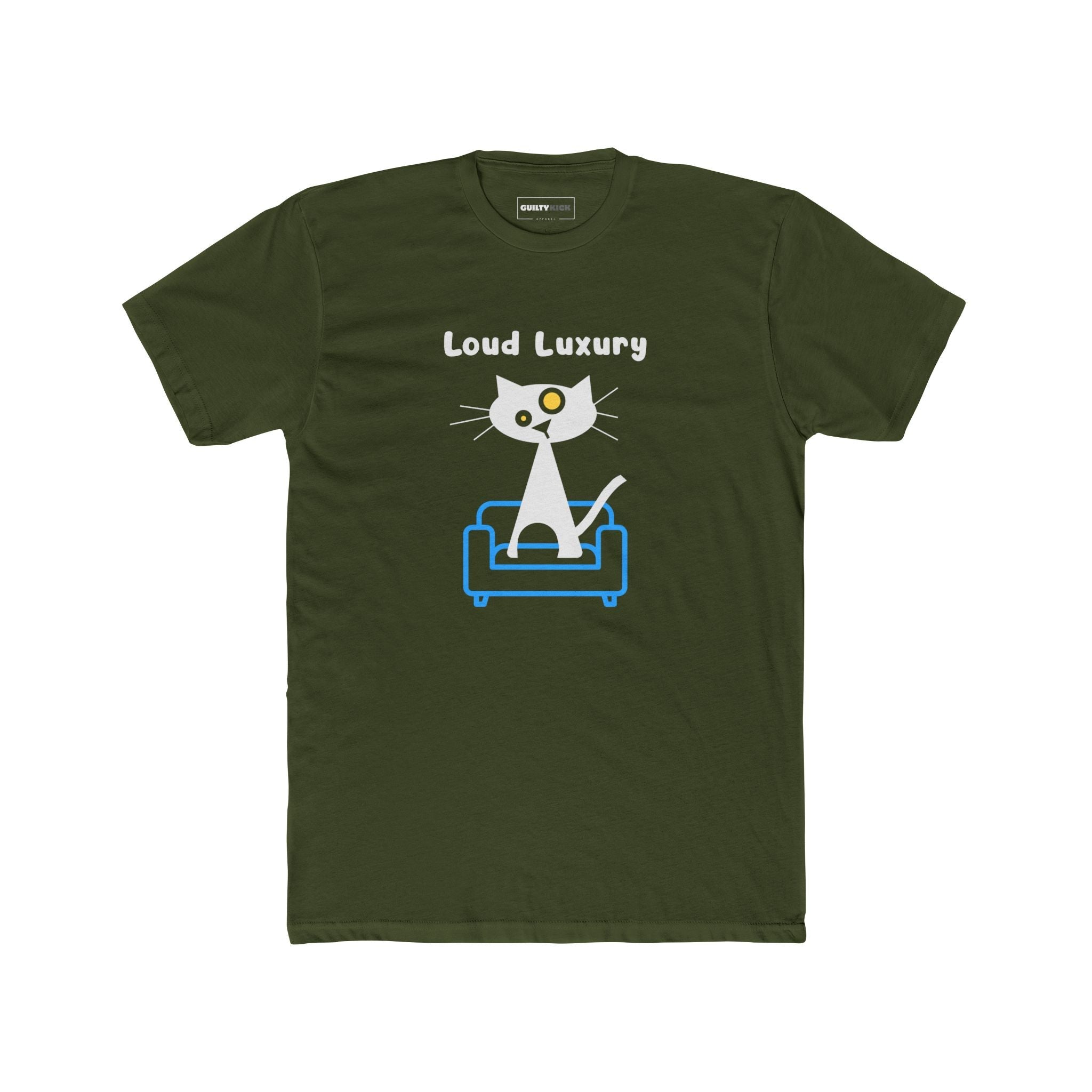 Loud Luxury Minimalist Cat T-Shirt, Mid - Century Modern Geometric Graphic Tee - Guilty Kick Apparel