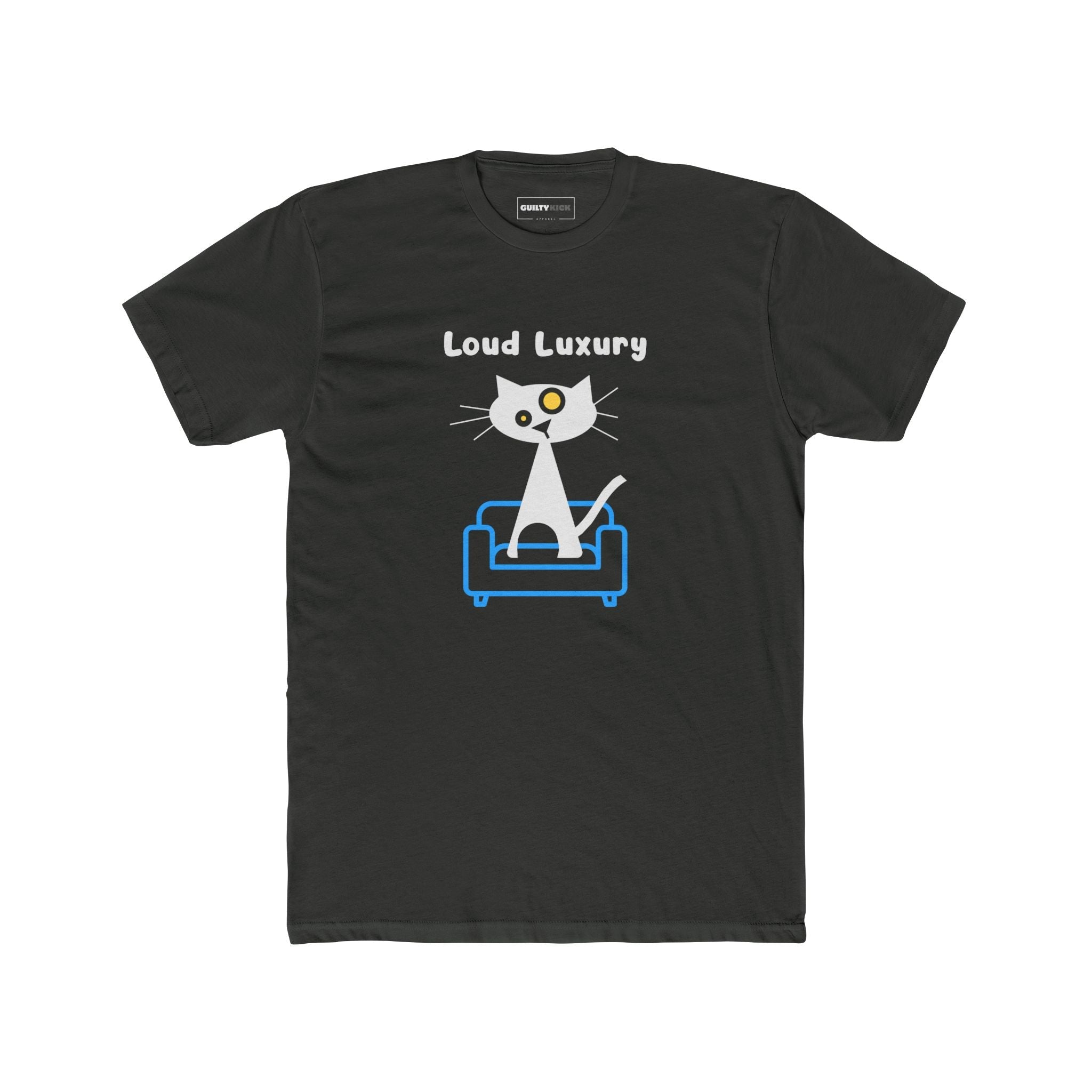 Loud Luxury Minimalist Cat T-Shirt, Mid - Century Modern Geometric Graphic Tee - Guilty Kick Apparel