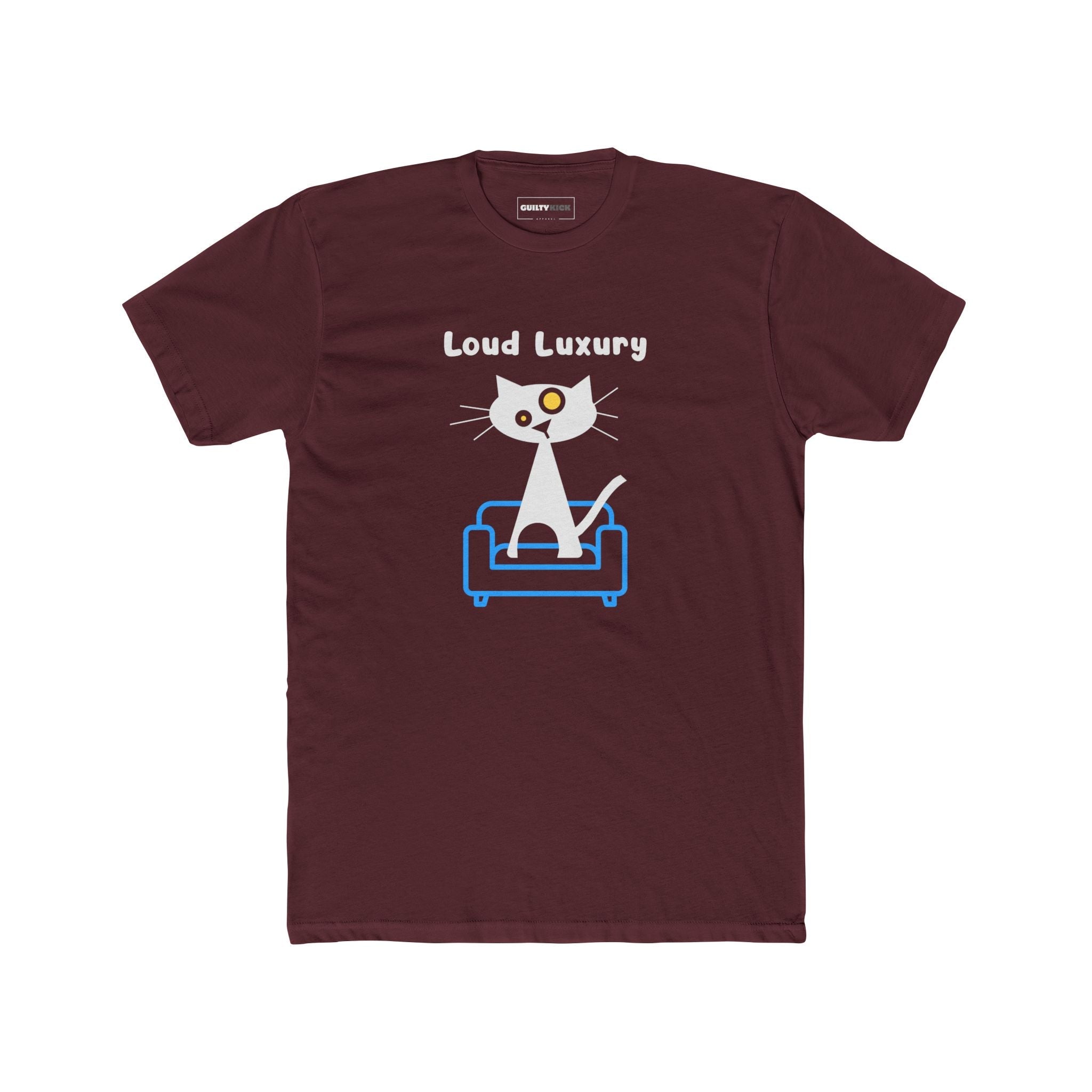 Loud Luxury Minimalist Cat T-Shirt, Mid - Century Modern Geometric Graphic Tee - Guilty Kick Apparel