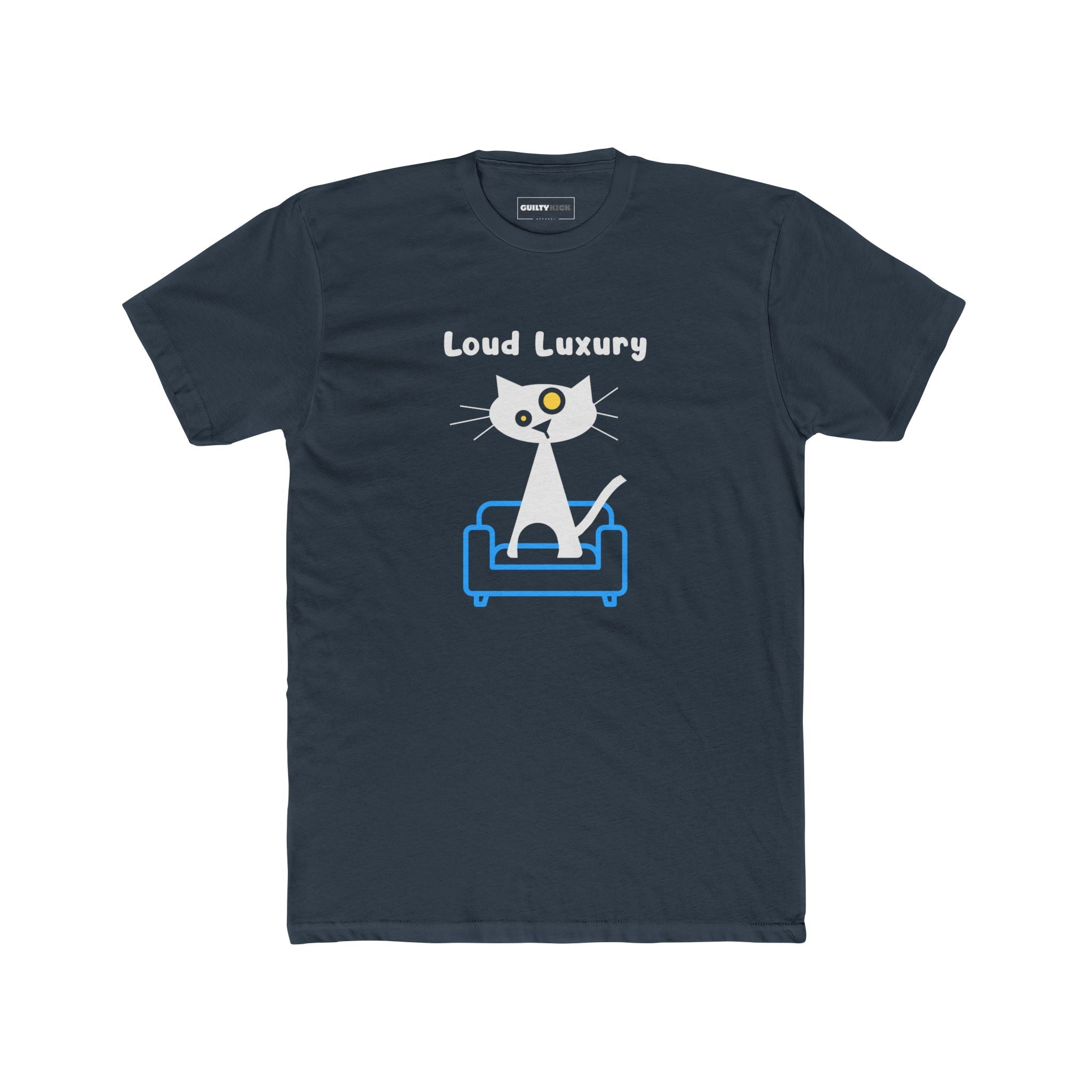 Loud Luxury Minimalist Cat T-Shirt, Mid - Century Modern Geometric Graphic Tee - Guilty Kick Apparel