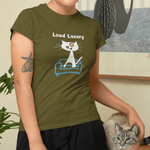 Loud Luxury Minimalist Cat T-Shirt, Mid - Century Modern Geometric Graphic Tee - Guilty Kick Apparel