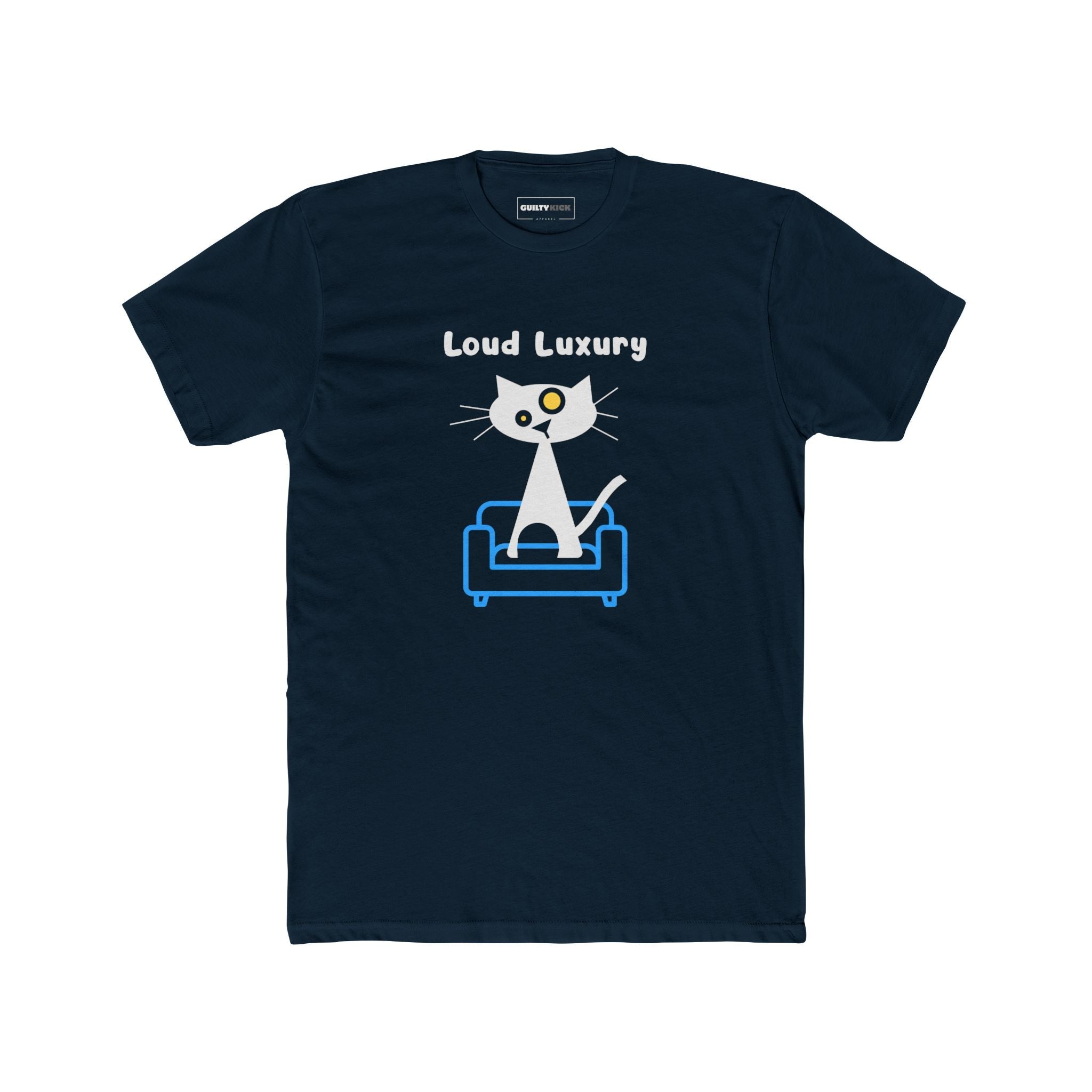 Loud Luxury Minimalist Cat T-Shirt, Mid - Century Modern Geometric Graphic Tee - Guilty Kick Apparel