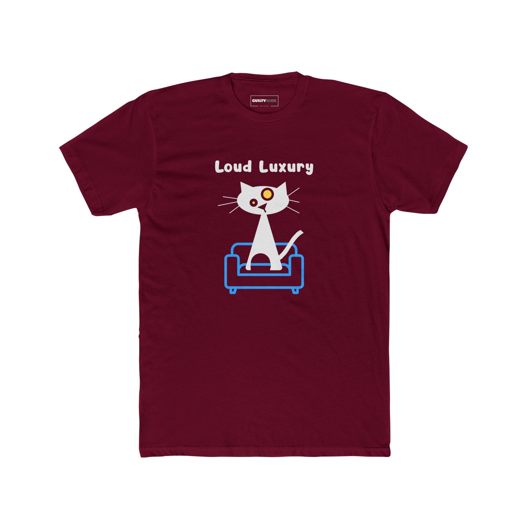 Loud Luxury Minimalist Cat T-Shirt, Mid - Century Modern Geometric Graphic Tee - Guilty Kick Apparel