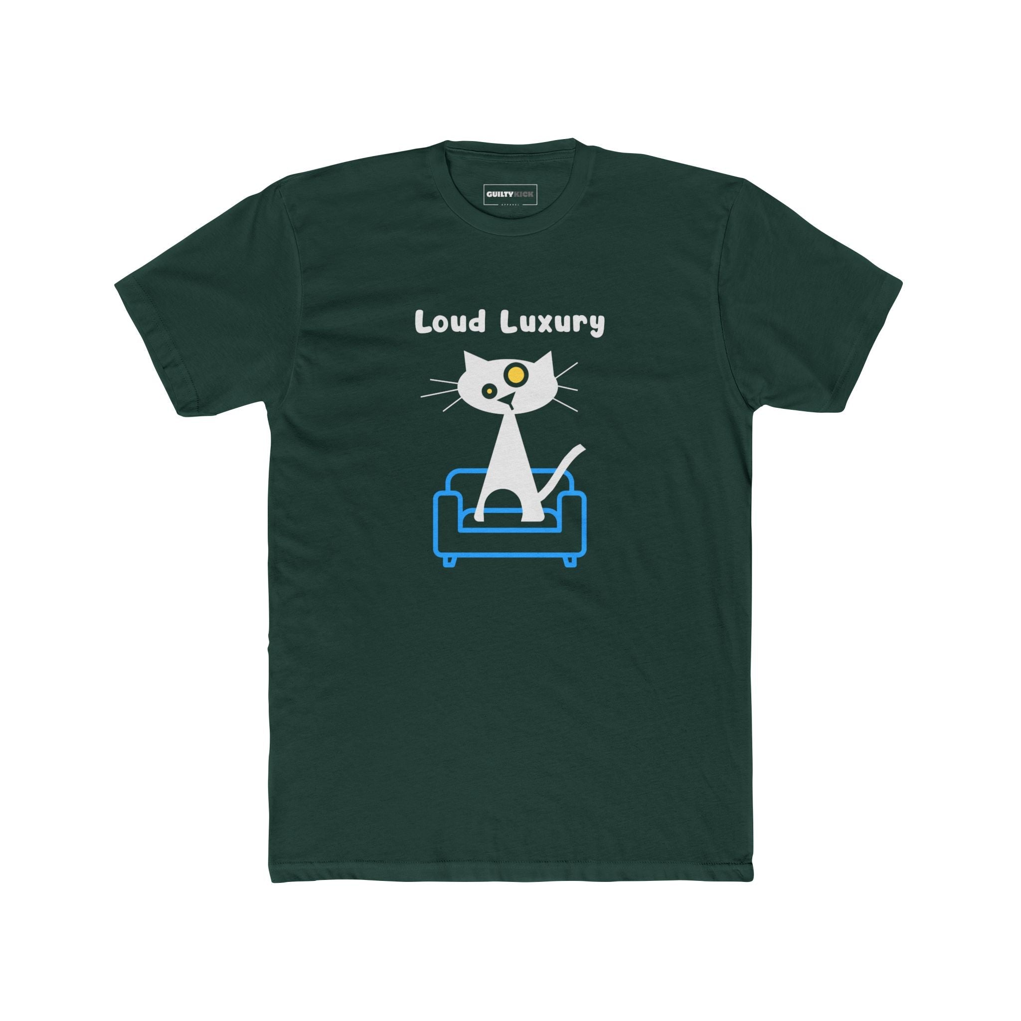 Loud Luxury Minimalist Cat T-Shirt, Mid - Century Modern Geometric Graphic Tee - Guilty Kick Apparel