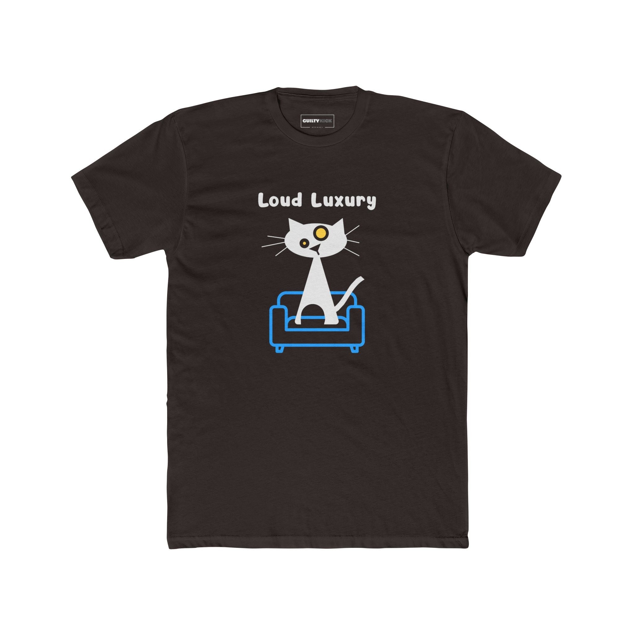 Loud Luxury Minimalist Cat T-Shirt, Mid - Century Modern Geometric Graphic Tee - Guilty Kick Apparel