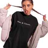 Mac & Cheese. - Minimalist Anti - Design Mood Text T-Shirt - Ironic Safe Food Tee - Guilty Kick Apparel