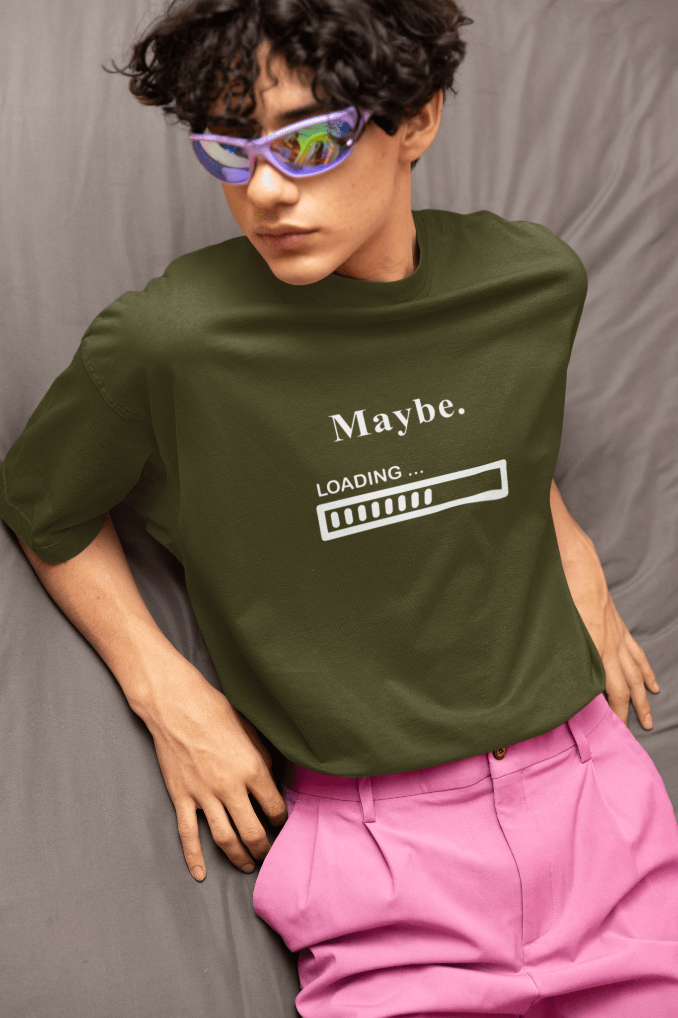 Maybe. Sarcastic Loading Bar Minimalist Graphic T-Shirt - Guilty Kick Apparel