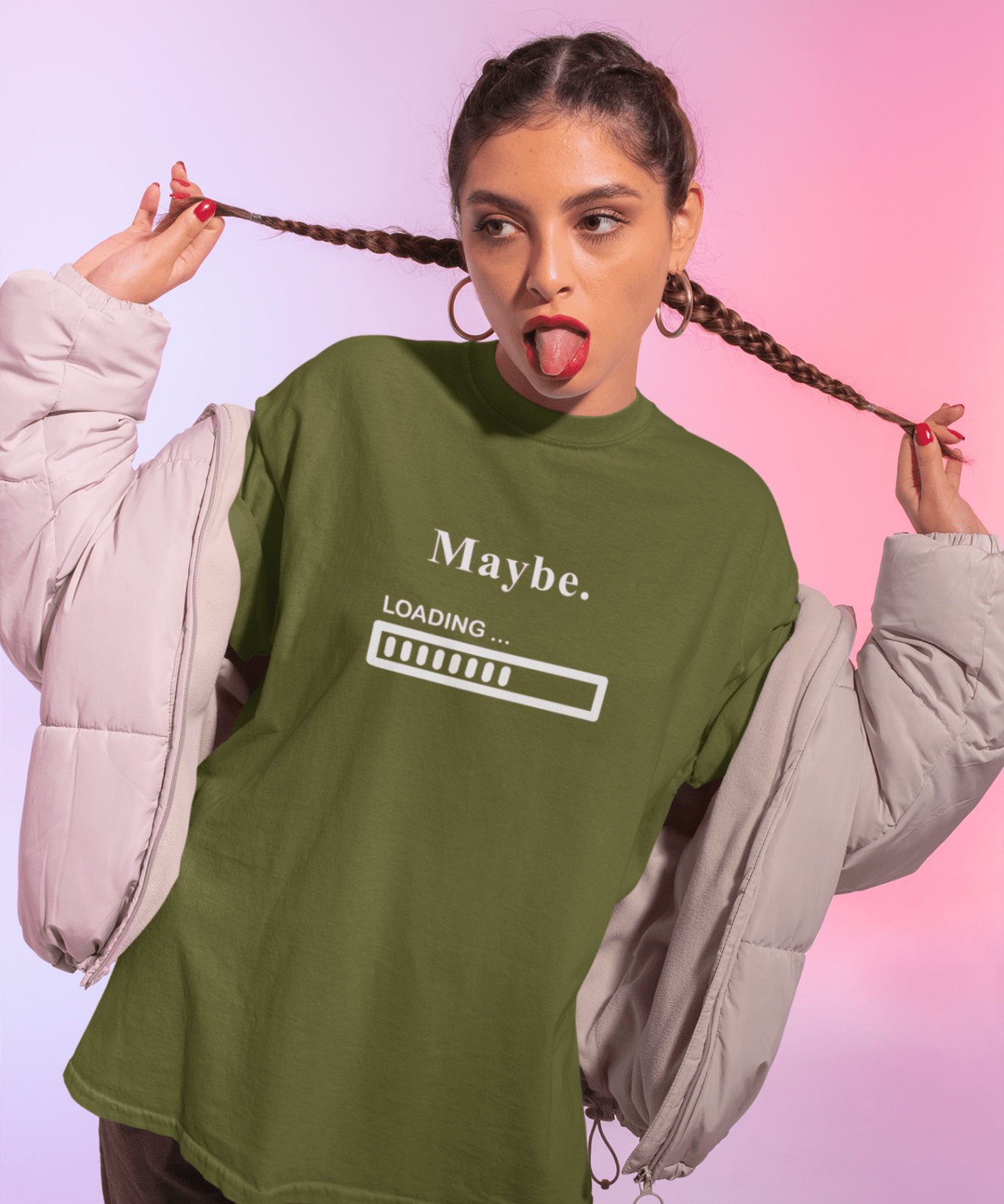 Maybe. Sarcastic Loading Bar Minimalist Graphic T-Shirt - Guilty Kick Apparel