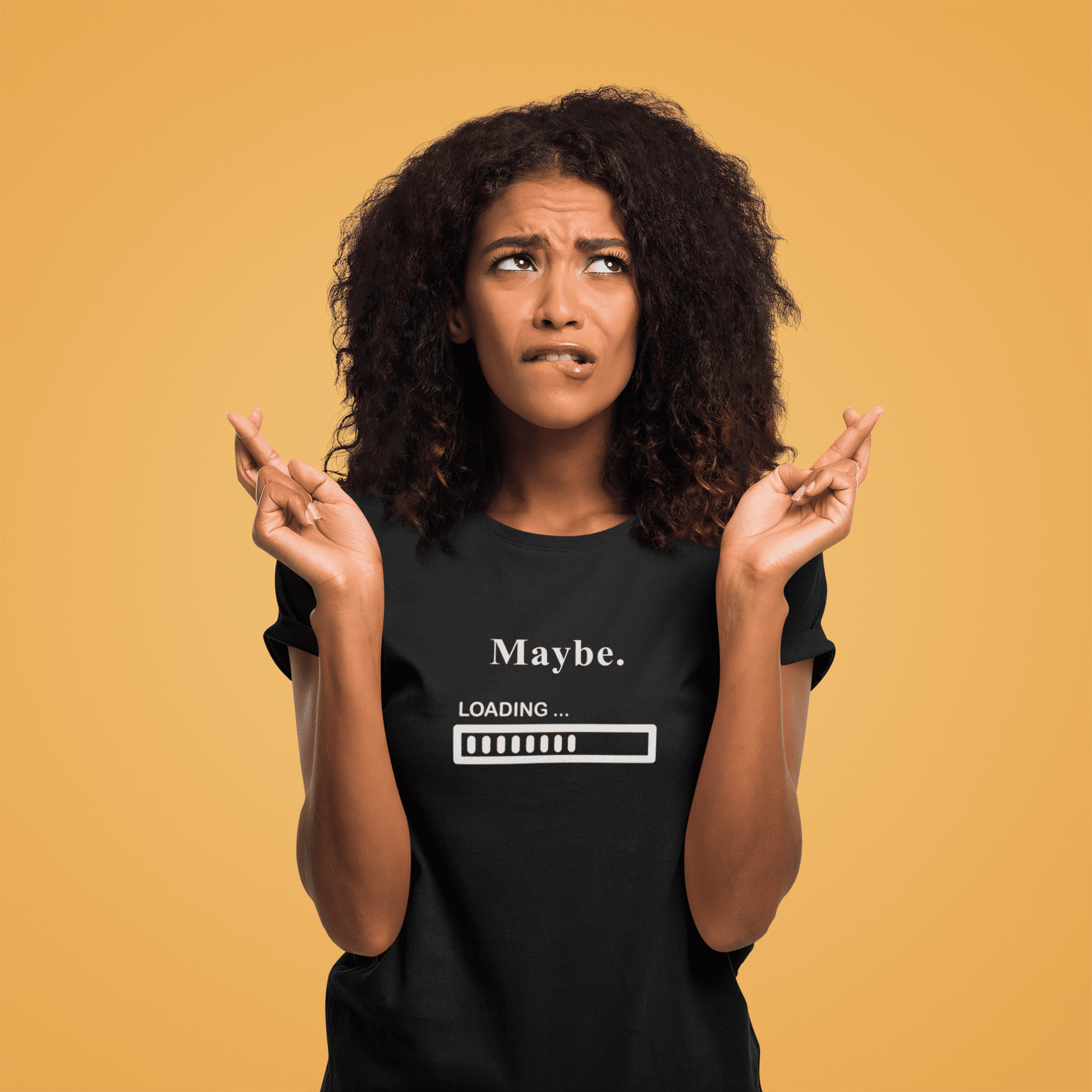 Maybe. Sarcastic Loading Bar Minimalist Graphic T-Shirt - Guilty Kick Apparel