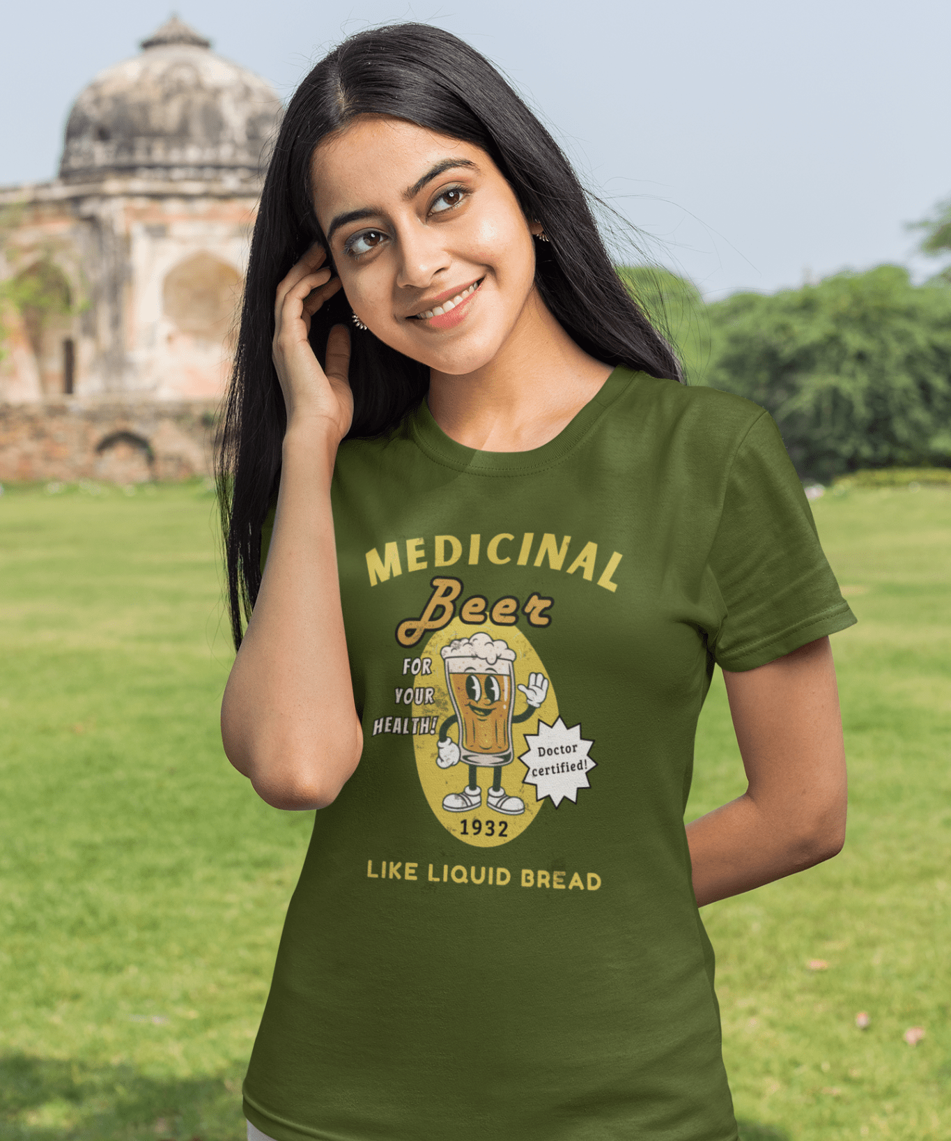 Medicinal Beer Retro Cartoon T-Shirt, Vintage 1930s Doctor Certified Liquid Bread Bartender Tee - Guilty Kick Apparel