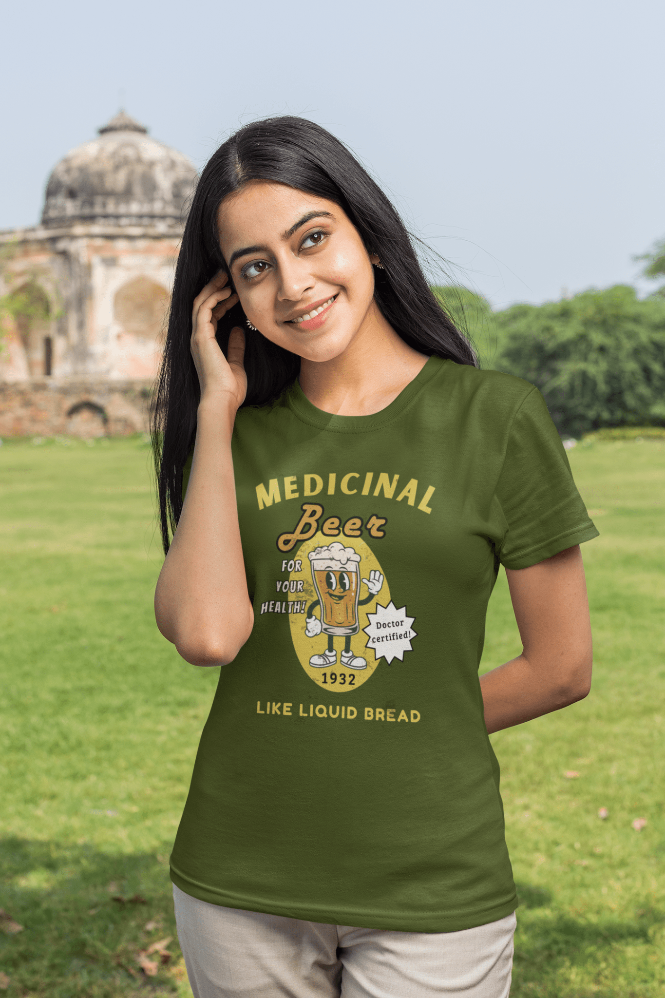 Medicinal Beer Retro Cartoon T-Shirt, Vintage 1930s Doctor Certified Liquid Bread Bartender Tee - Guilty Kick Apparel