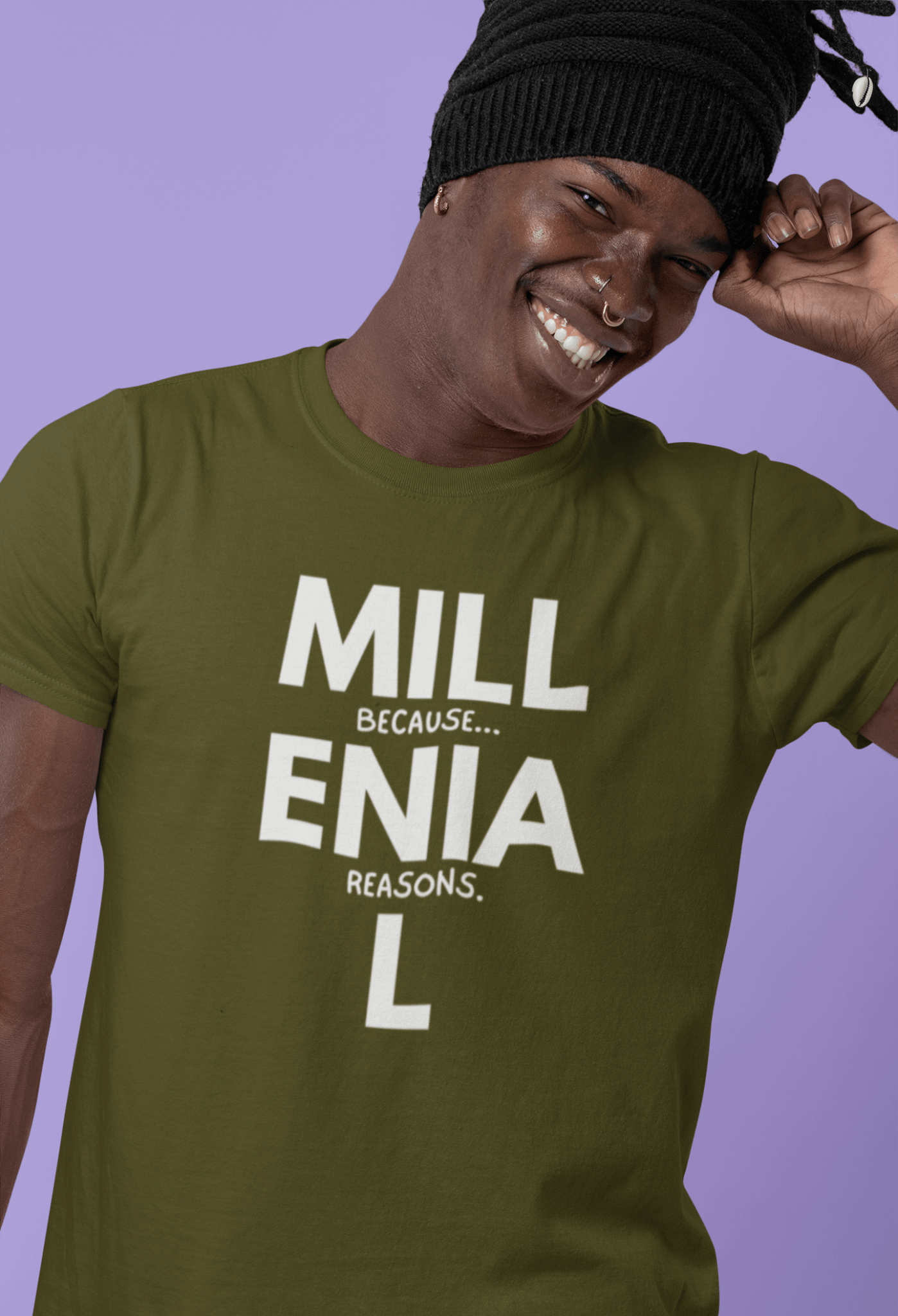 Millennial: Because Millenia L Reasons T-Shirt | Punny Generational Satire Tee - Guilty Kick Apparel