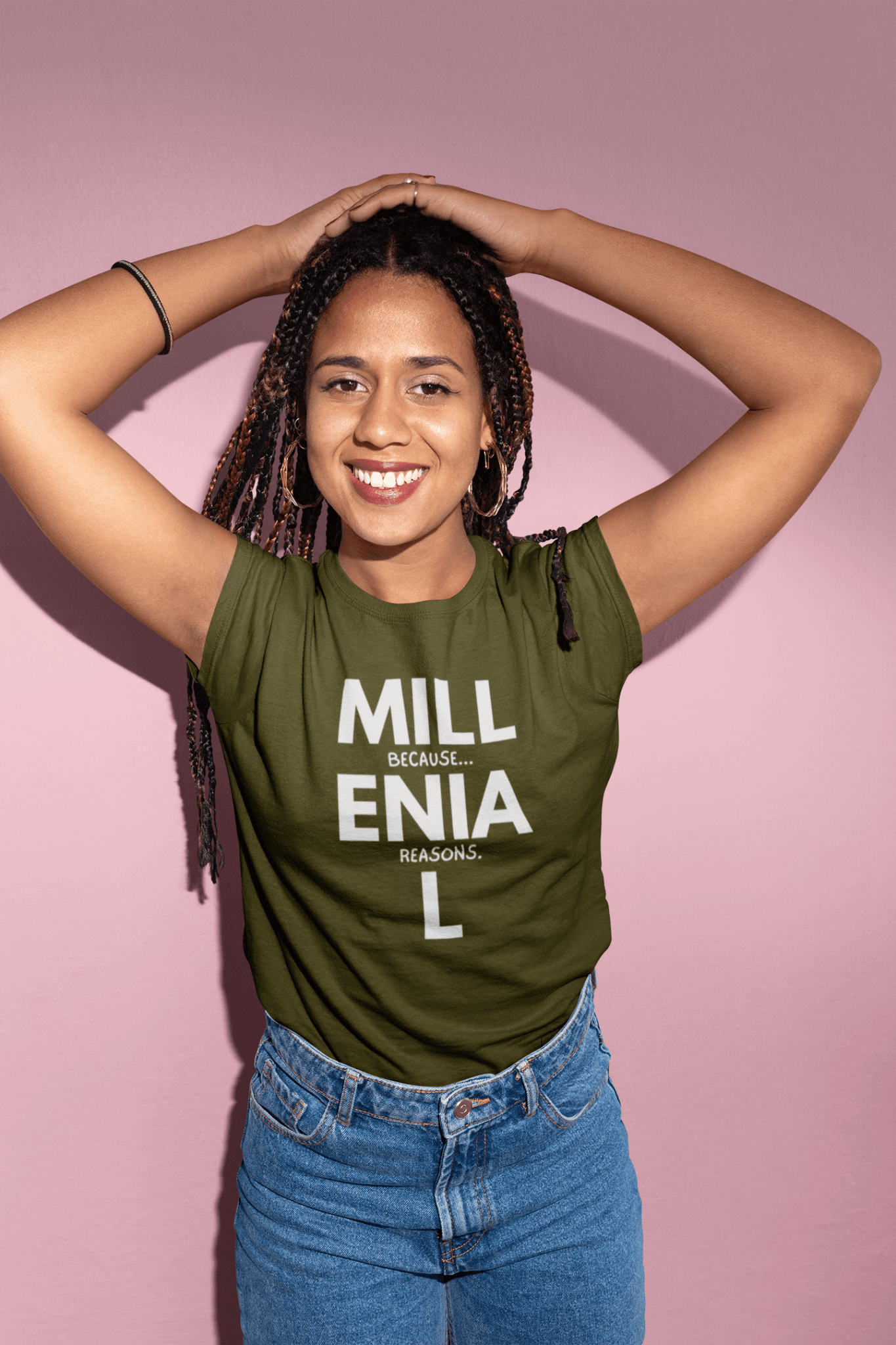 Millennial: Because Millenia L Reasons T-Shirt | Punny Generational Satire Tee - Guilty Kick Apparel