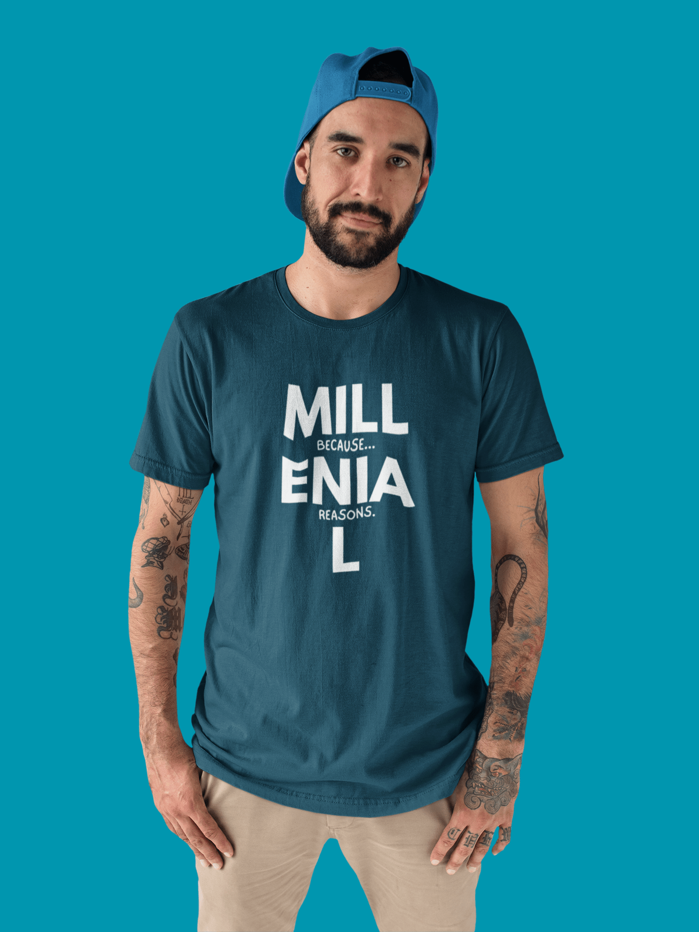 Millennial: Because Millenia L Reasons T-Shirt | Punny Generational Satire Tee - Guilty Kick Apparel