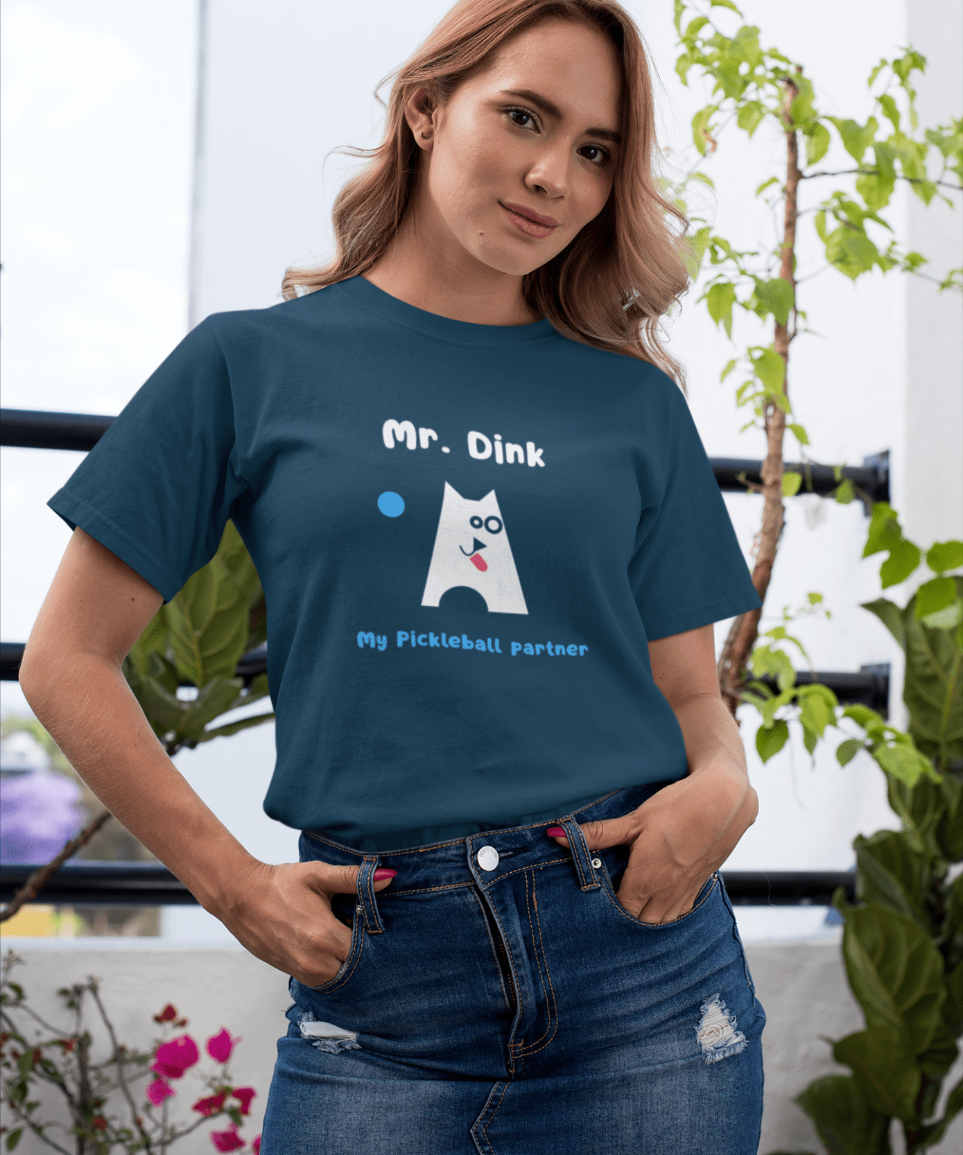 Mr. Dink: My Pickleball Partner Minimalist Geometric Dog Sports Humor T-Shirt - Guilty Kick Apparel