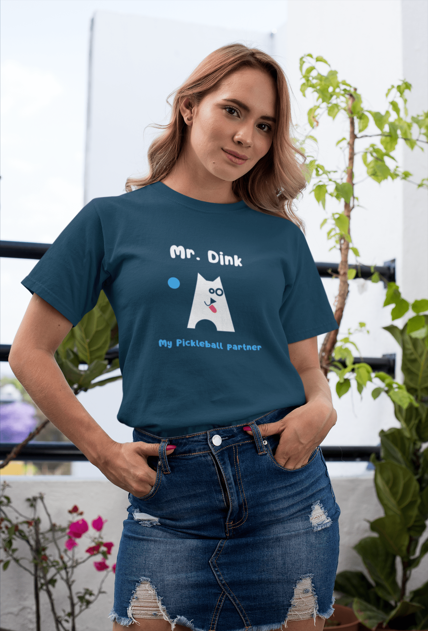 Mr. Dink: My Pickleball Partner Minimalist Geometric Dog Sports Humor T-Shirt - Guilty Kick Apparel