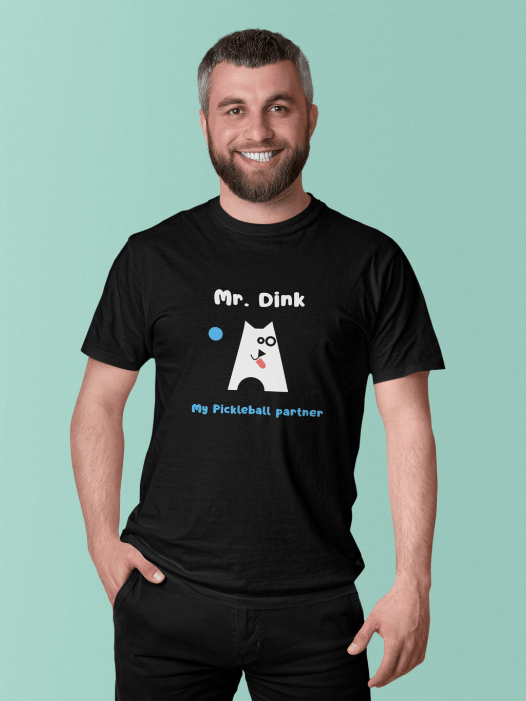 Mr. Dink: My Pickleball Partner Minimalist Geometric Dog Sports Humor T-Shirt - Guilty Kick Apparel
