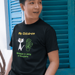 My Children: Sprinkles is Jelly Minimalist Cat & Monstera Plant Parent T-Shirt - Guilty Kick Apparel