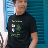 My Children: Sprinkles is Jelly Minimalist Cat & Monstera Plant Parent T-Shirt - Guilty Kick Apparel