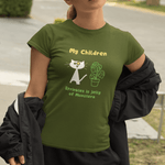 My Children: Sprinkles is Jelly Minimalist Cat & Monstera Plant Parent T-Shirt - Guilty Kick Apparel
