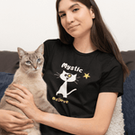 Mystic Believe Minimalist Cat T-Shirt, Modern Retro Geometric Graphic Tee - Guilty Kick Apparel