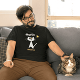 Mystic Believe Minimalist Cat T-Shirt, Modern Retro Geometric Graphic Tee - Guilty Kick Apparel