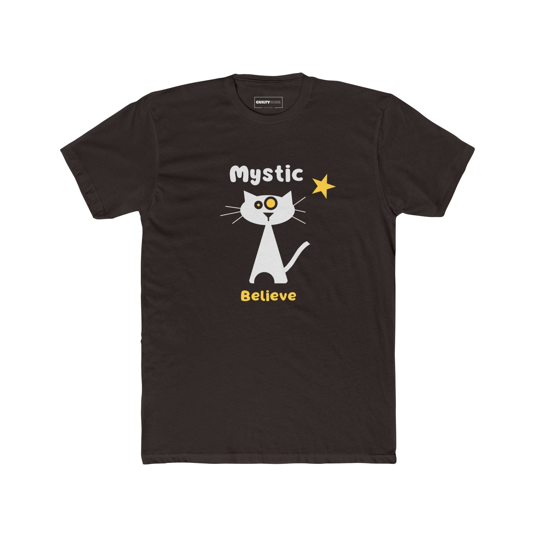Mystic Believe Minimalist Cat T-Shirt, Modern Retro Geometric Graphic Tee - Guilty Kick Apparel